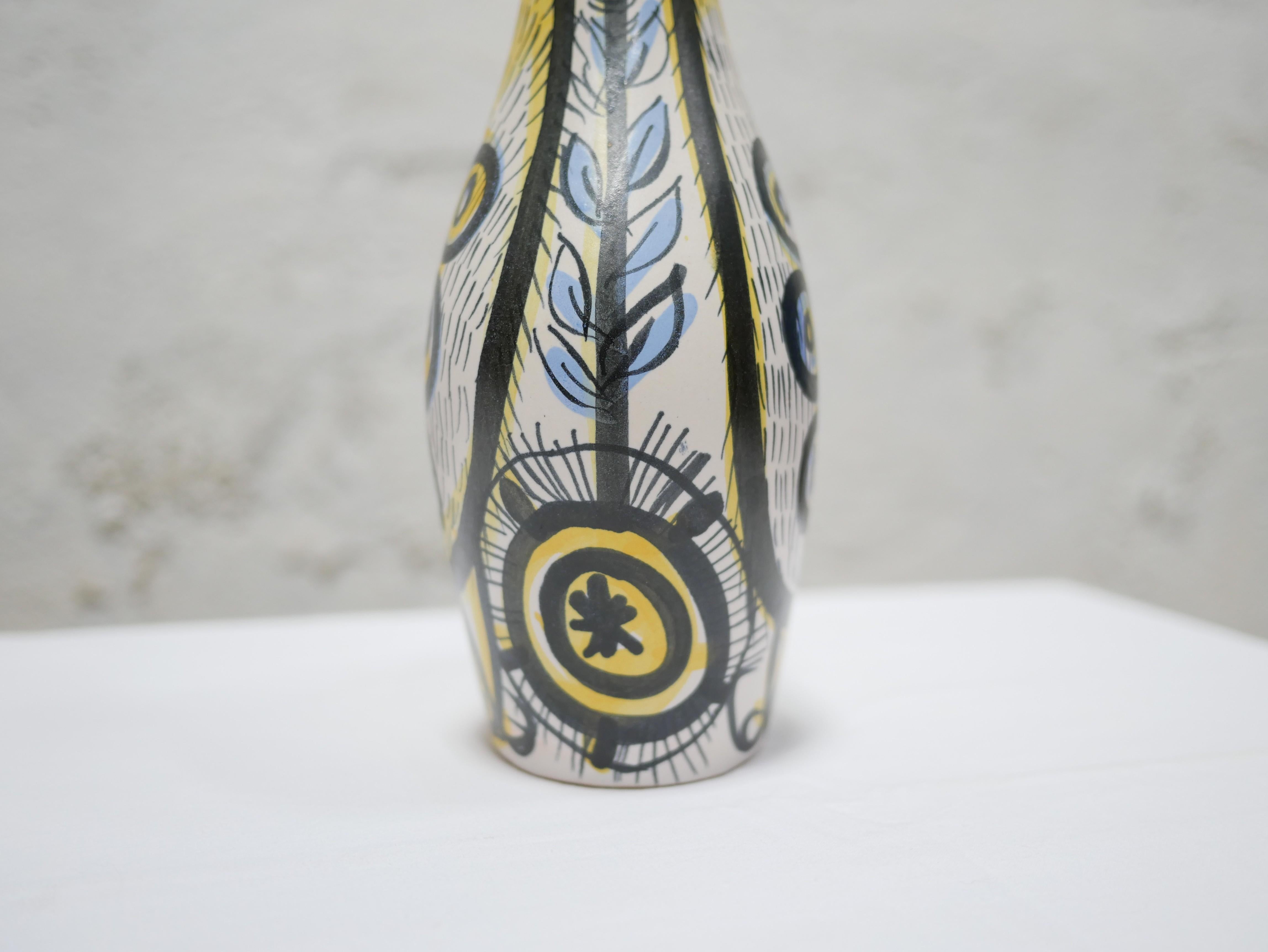 Vintage ceramic zoomorphic pitcher by P.Toulhoat for the Keraluc Quimper, France For Sale 6