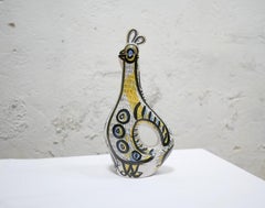 Vintage ceramic zoomorphic pitcher by P.Toulhoat for the Keraluc Quimper, France