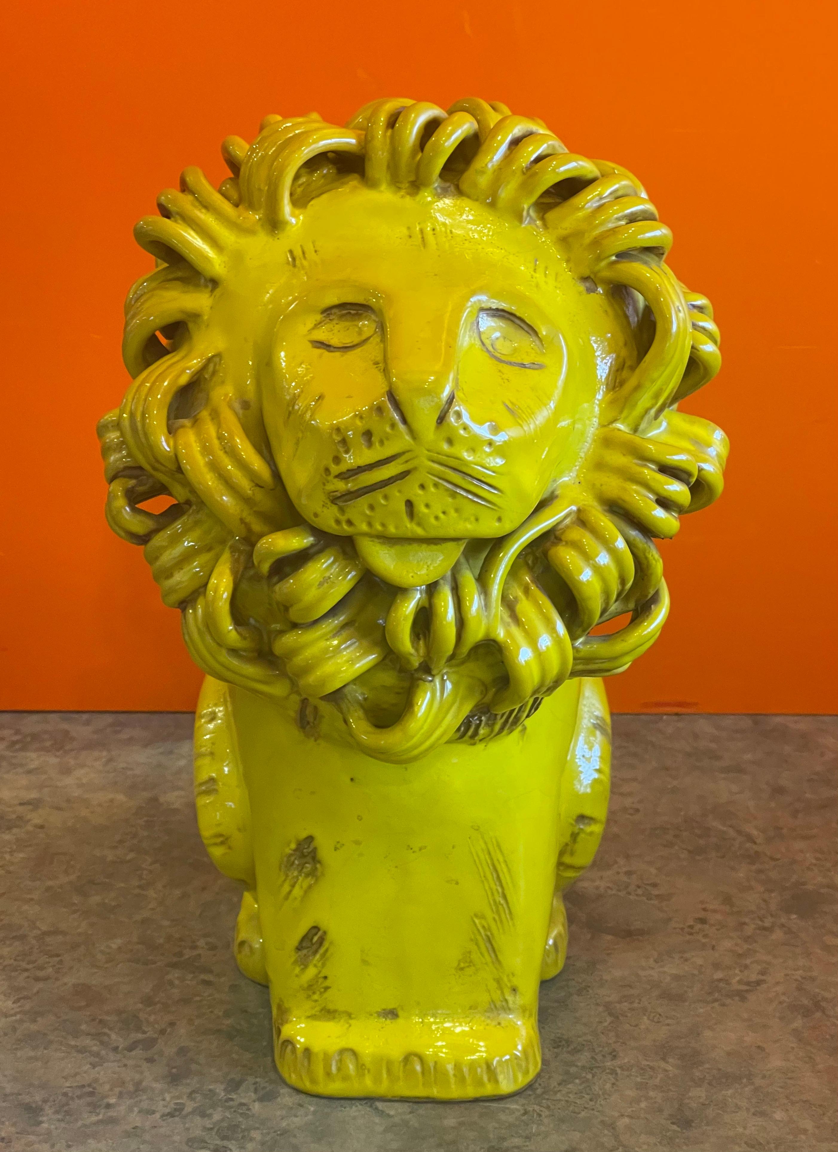 Mid-20th Century Vintage Ceramiche / Pottery Lion Sculpture by Aldo Londo for Bitossi Raymor For Sale