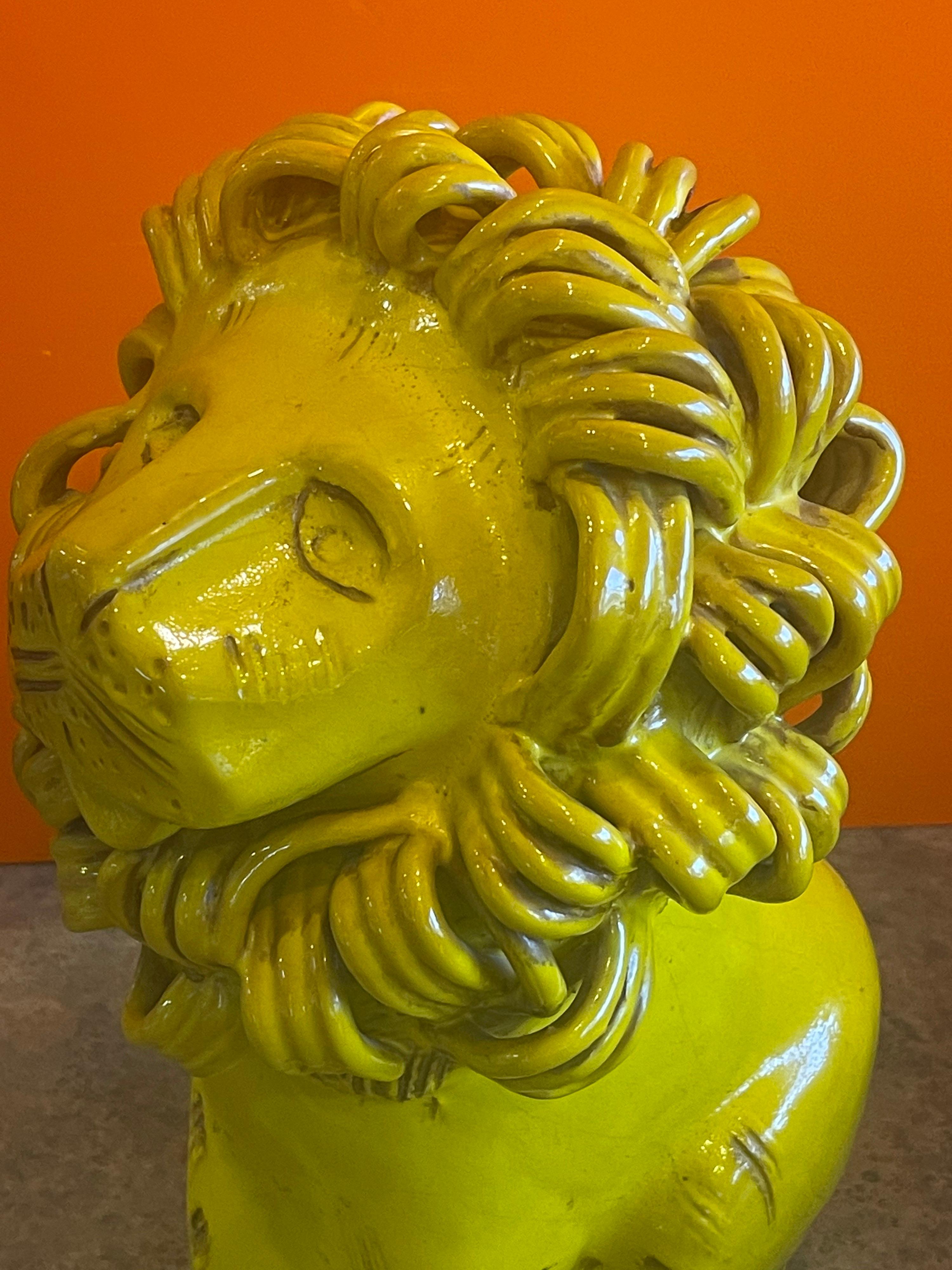 Vintage Ceramiche / Pottery Lion Sculpture by Aldo Londo for Bitossi Raymor For Sale 2