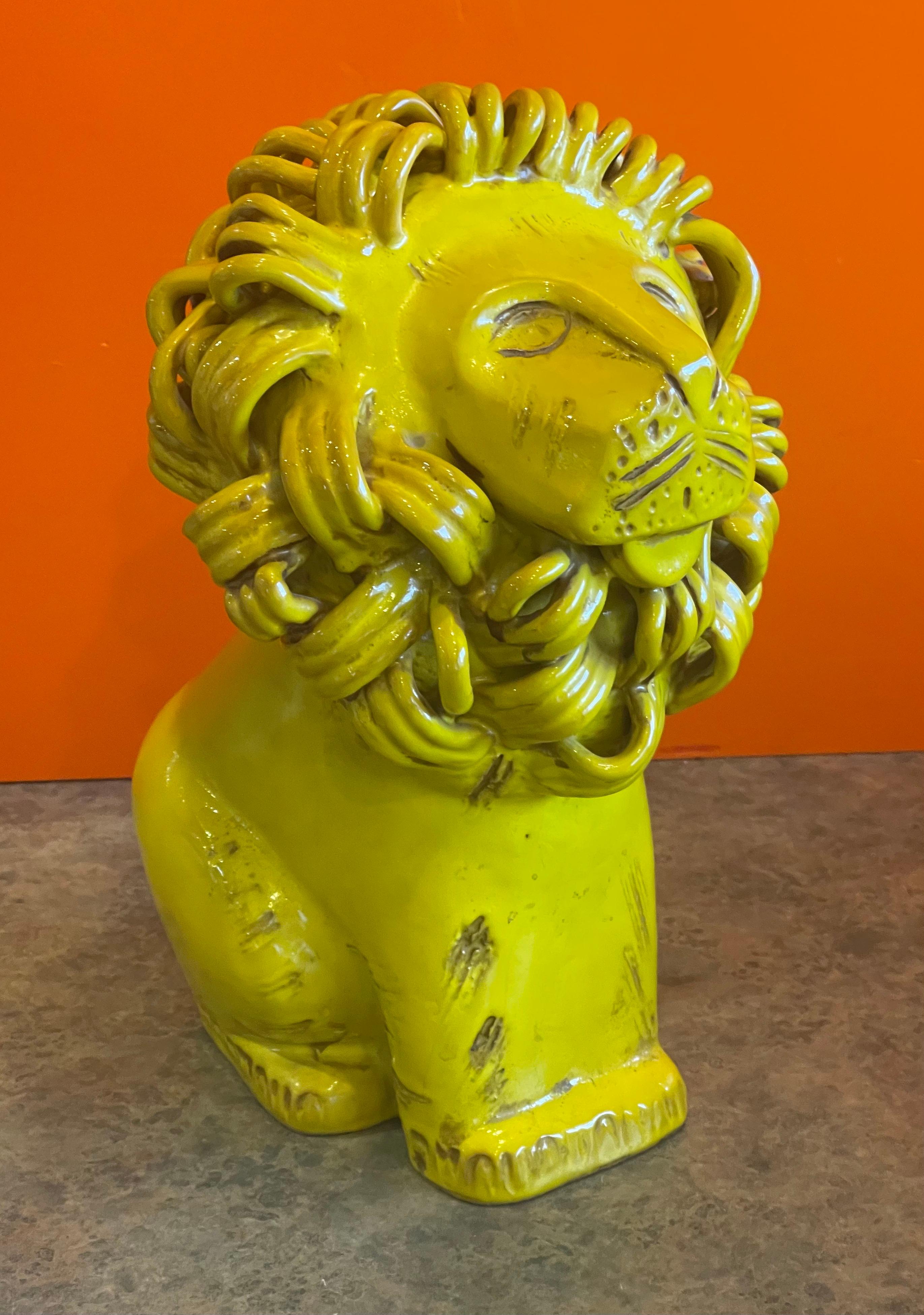 Sculpture de lion en céramique/poterie vintage d'Aldo Londo pour Bitossi Raymor en vente 7