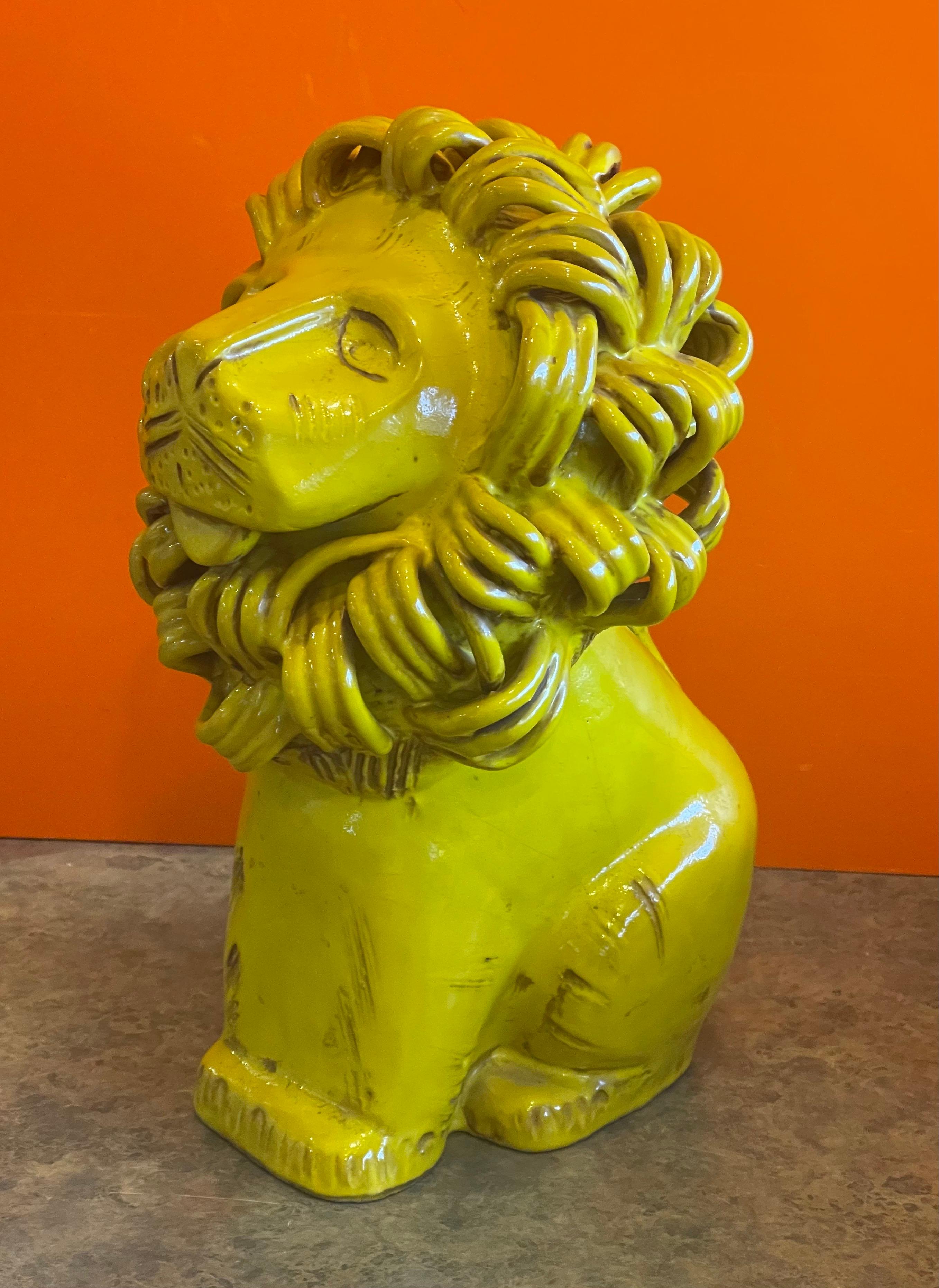 Lion-Skulptur aus Keramik von Aldo Londo für Bitossi Raymor, Vintage (Moderne der Mitte des Jahrhunderts) im Angebot