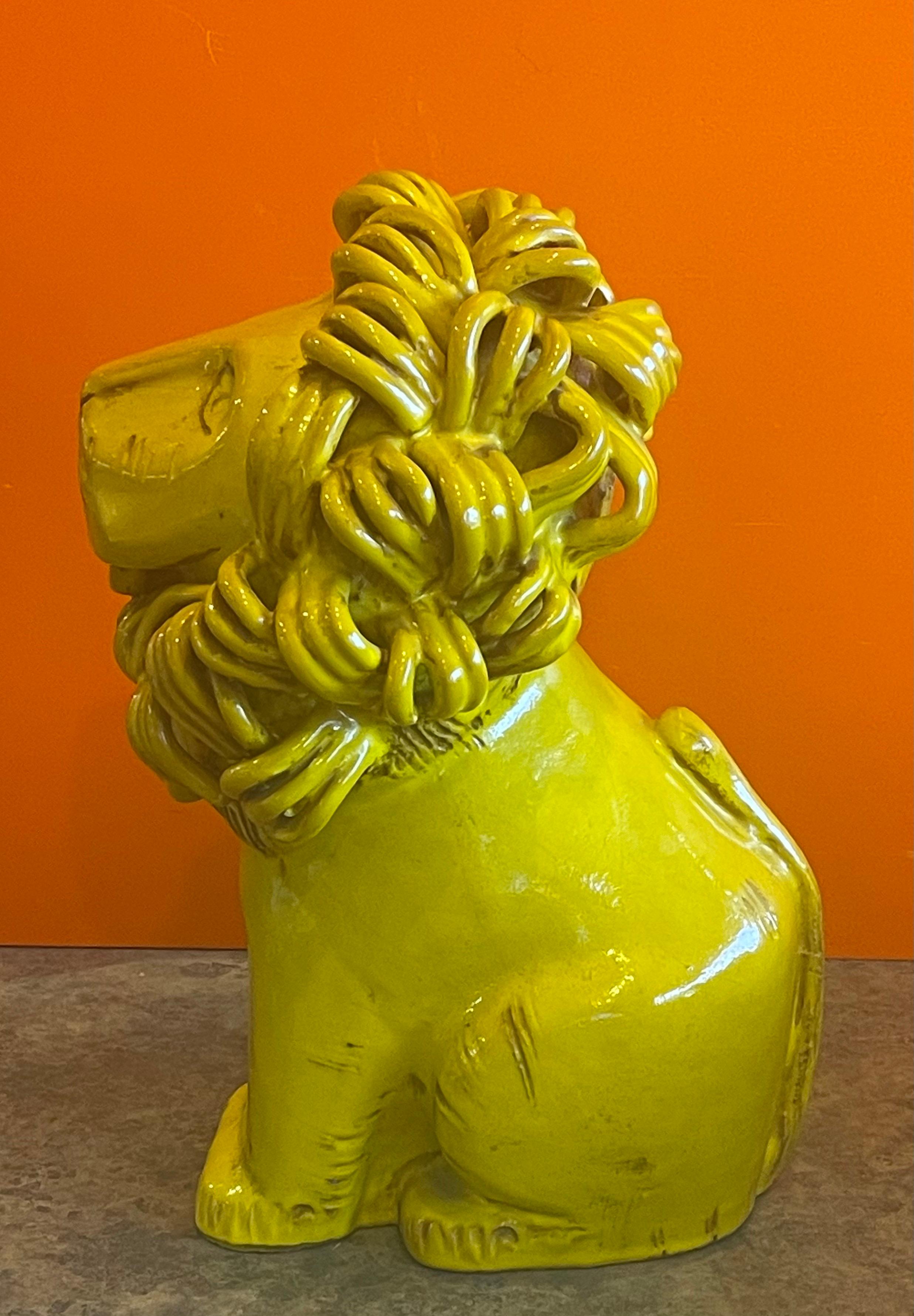 italien Sculpture de lion en céramique/poterie vintage d'Aldo Londo pour Bitossi Raymor en vente