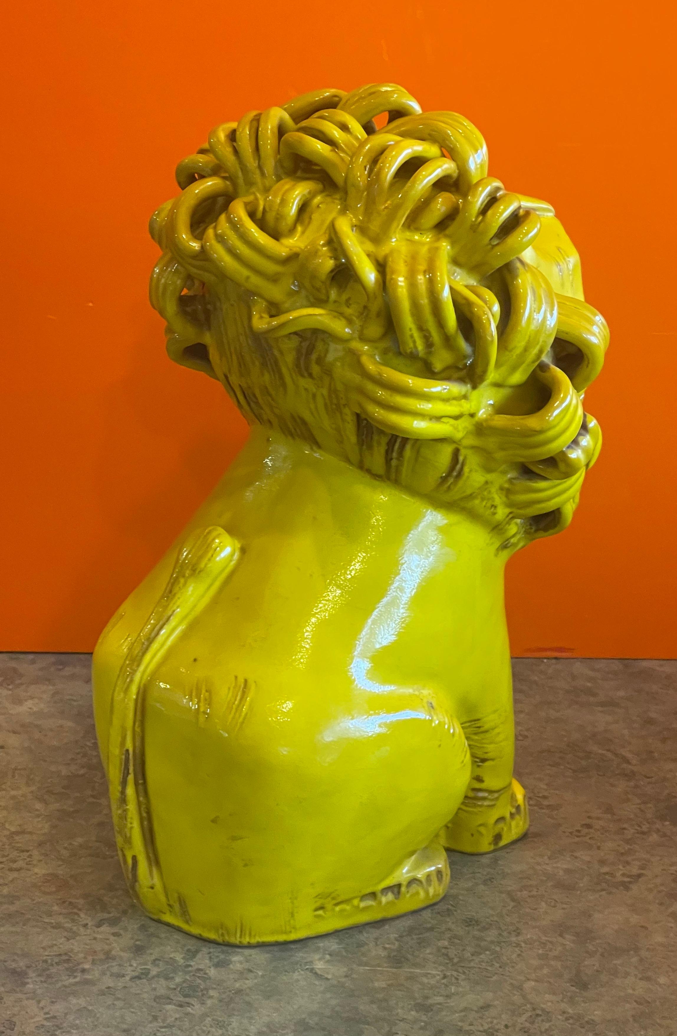 Mid-Century Modern Vintage Ceramiche / Pottery Lion Sculpture by Aldo Londo for Bitossi Raymor For Sale