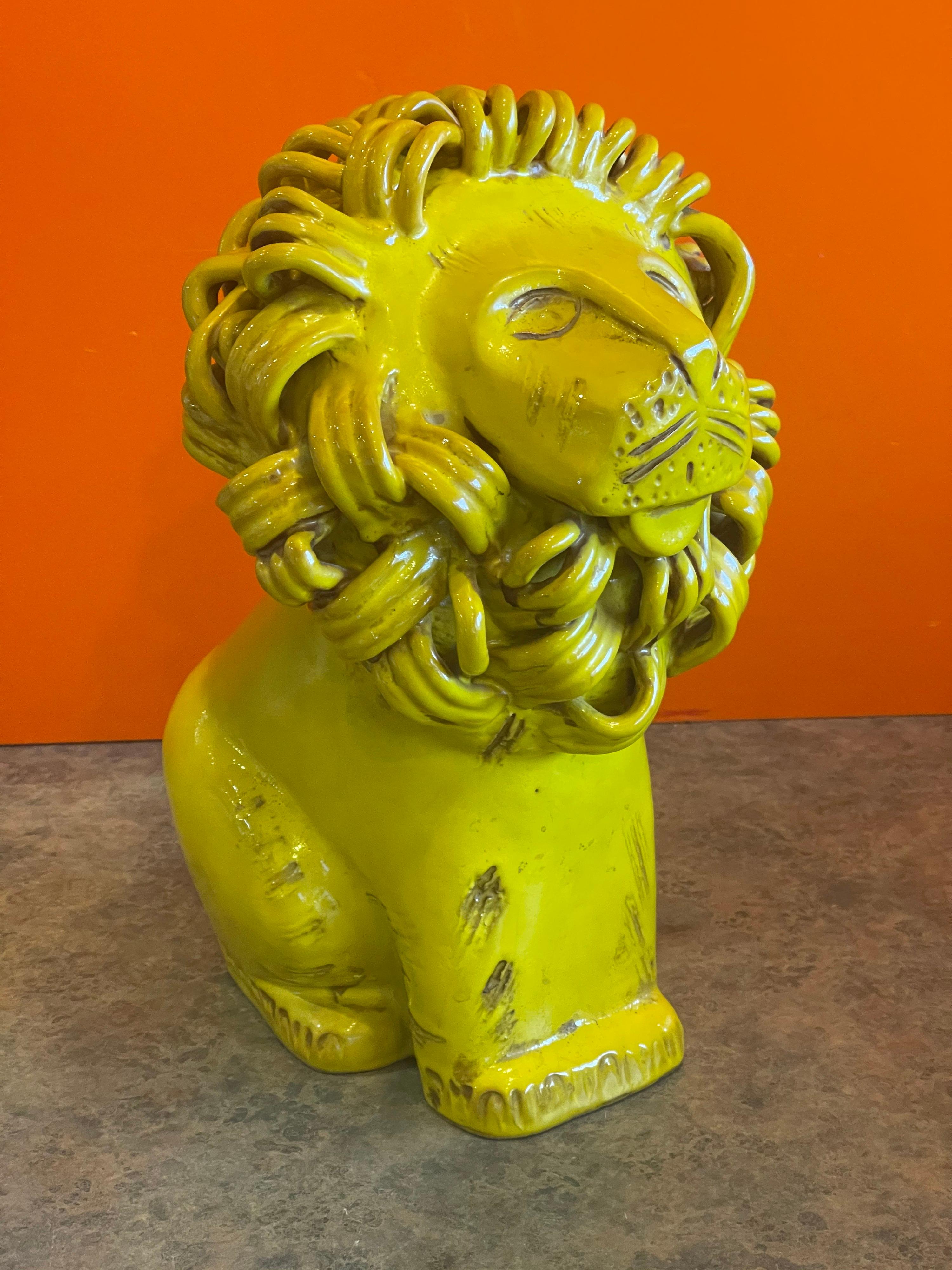 Céramique Sculpture de lion en céramique/poterie vintage d'Aldo Londo pour Bitossi Raymor en vente