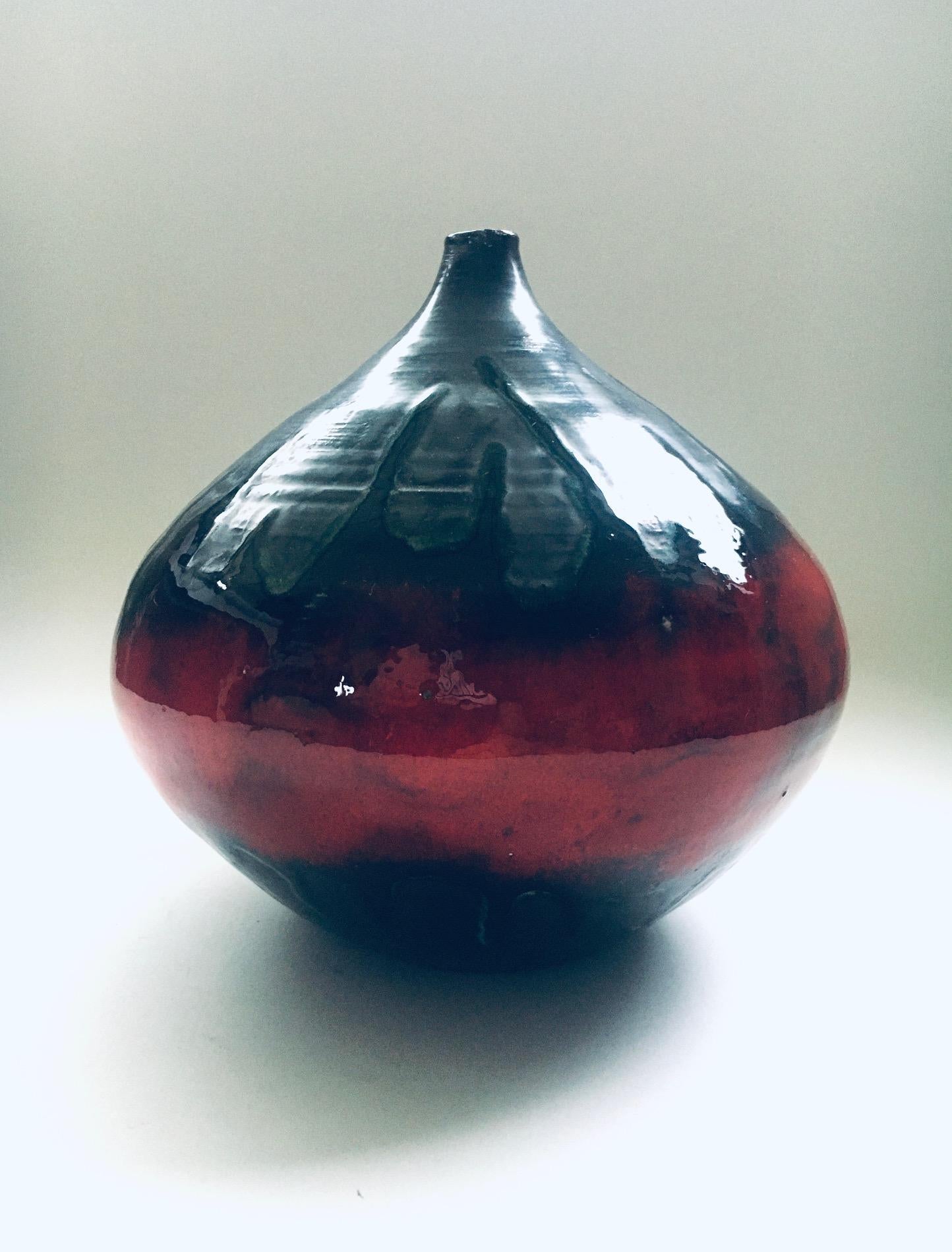 Mid-20th Century Vintage Céramiques d'Art Signées Ceramic Art Vase, Rigo Belgium 1960's For Sale