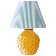 Vintage Cermique Table Lamp with Customised Shade, France, 1920