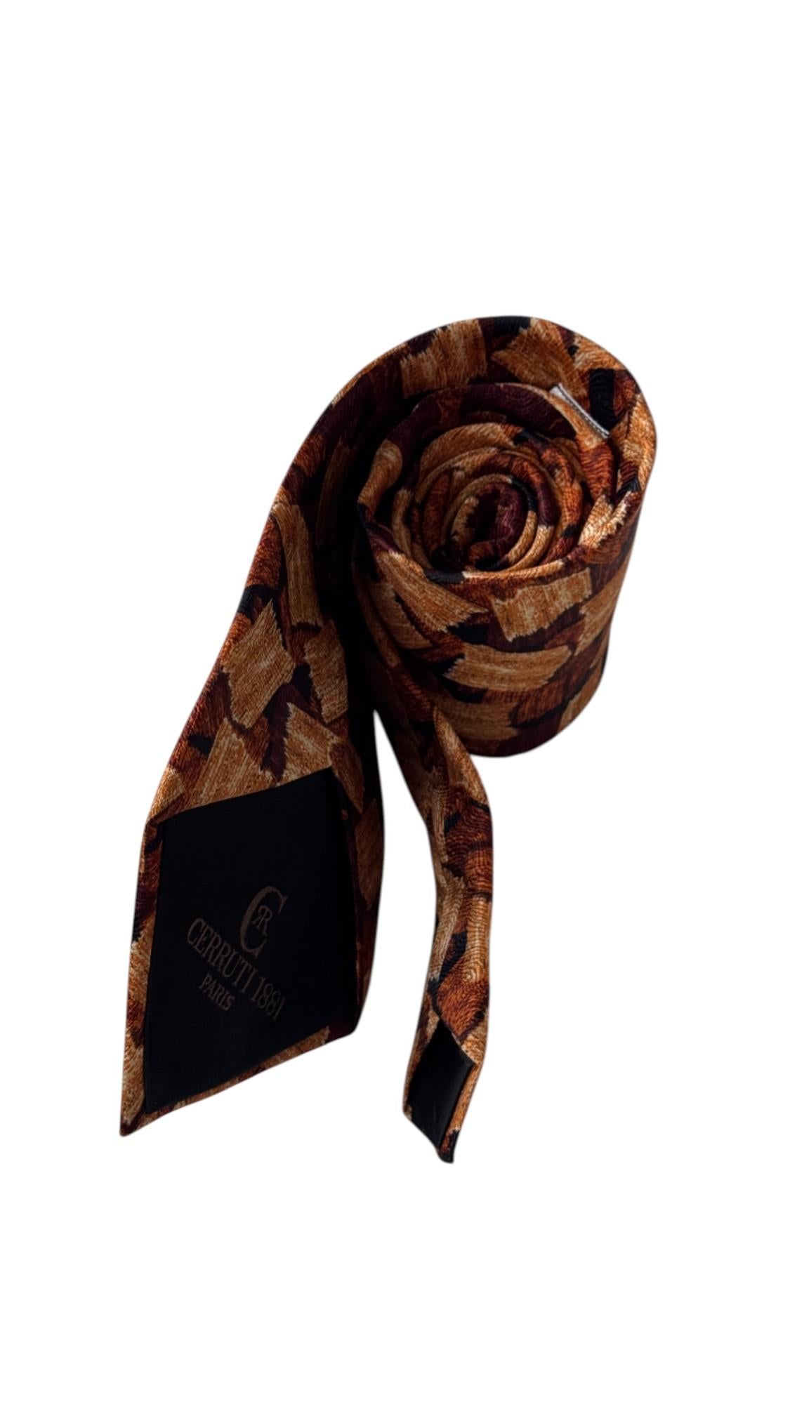 Cravate vintage en soie Cerruti 1881 Paris avec motif géométrique abstrait au pinceau en vente 6