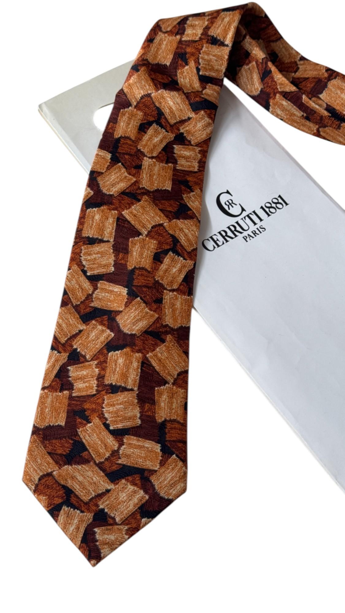 Cravate vintage en soie Cerruti 1881 Paris avec motif géométrique abstrait au pinceau Bon état - En vente à Milano, IT