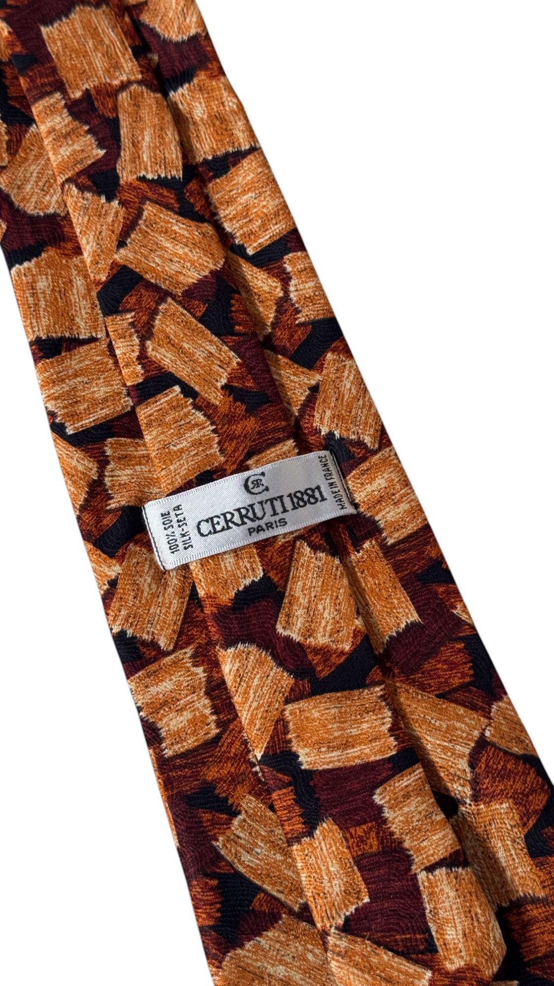 Cravate vintage en soie Cerruti 1881 Paris avec motif géométrique abstrait au pinceau en vente 3