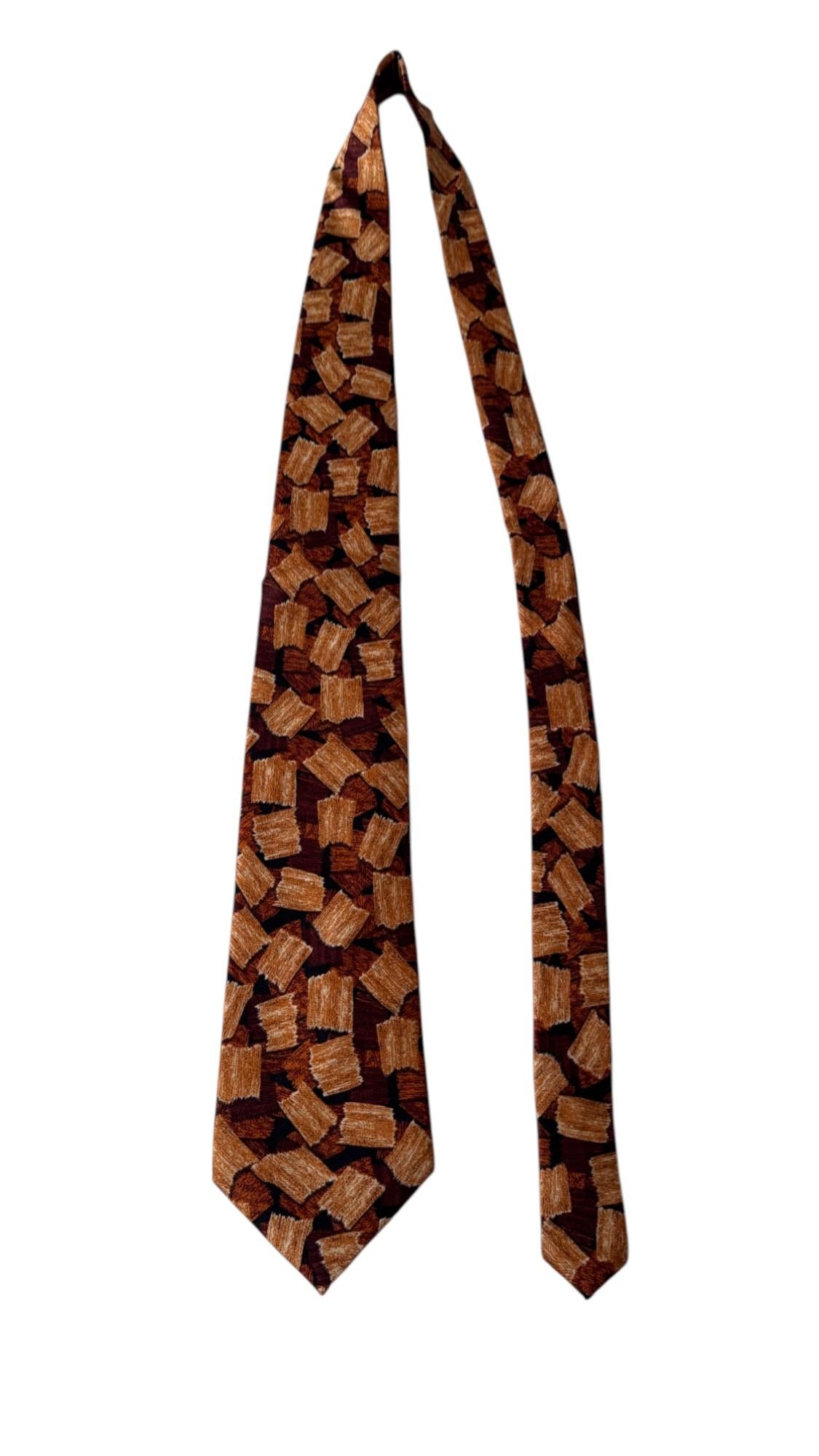 Cravate vintage en soie Cerruti 1881 Paris avec motif géométrique abstrait au pinceau en vente 4