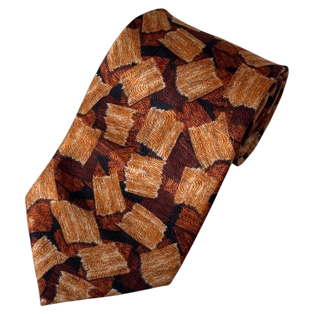 Cravate vintage en soie Cerruti 1881 Paris avec motif géométrique abstrait au pinceau en vente