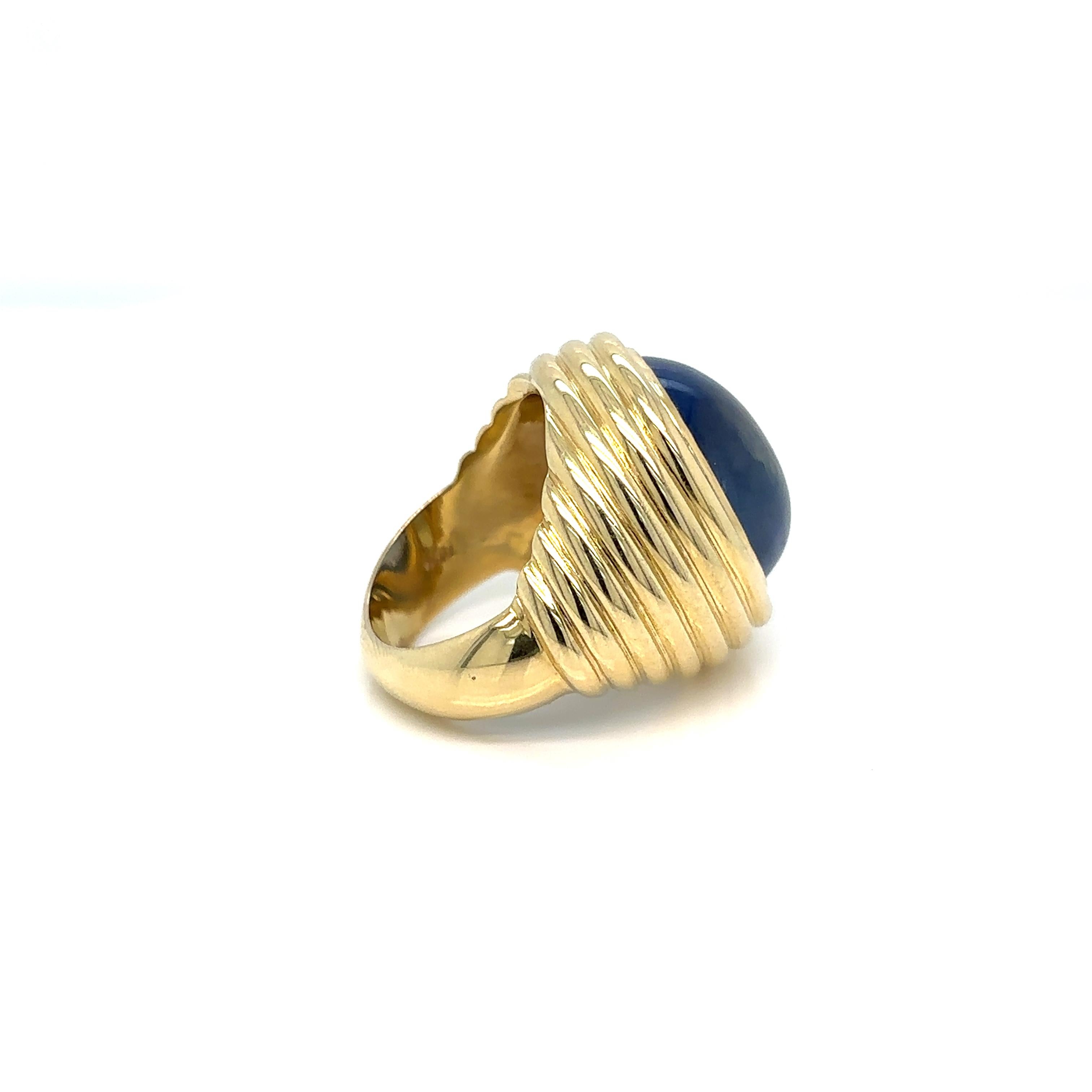 Vintage Certified 28 Carat Natural Unheated Sapphire Ring 3