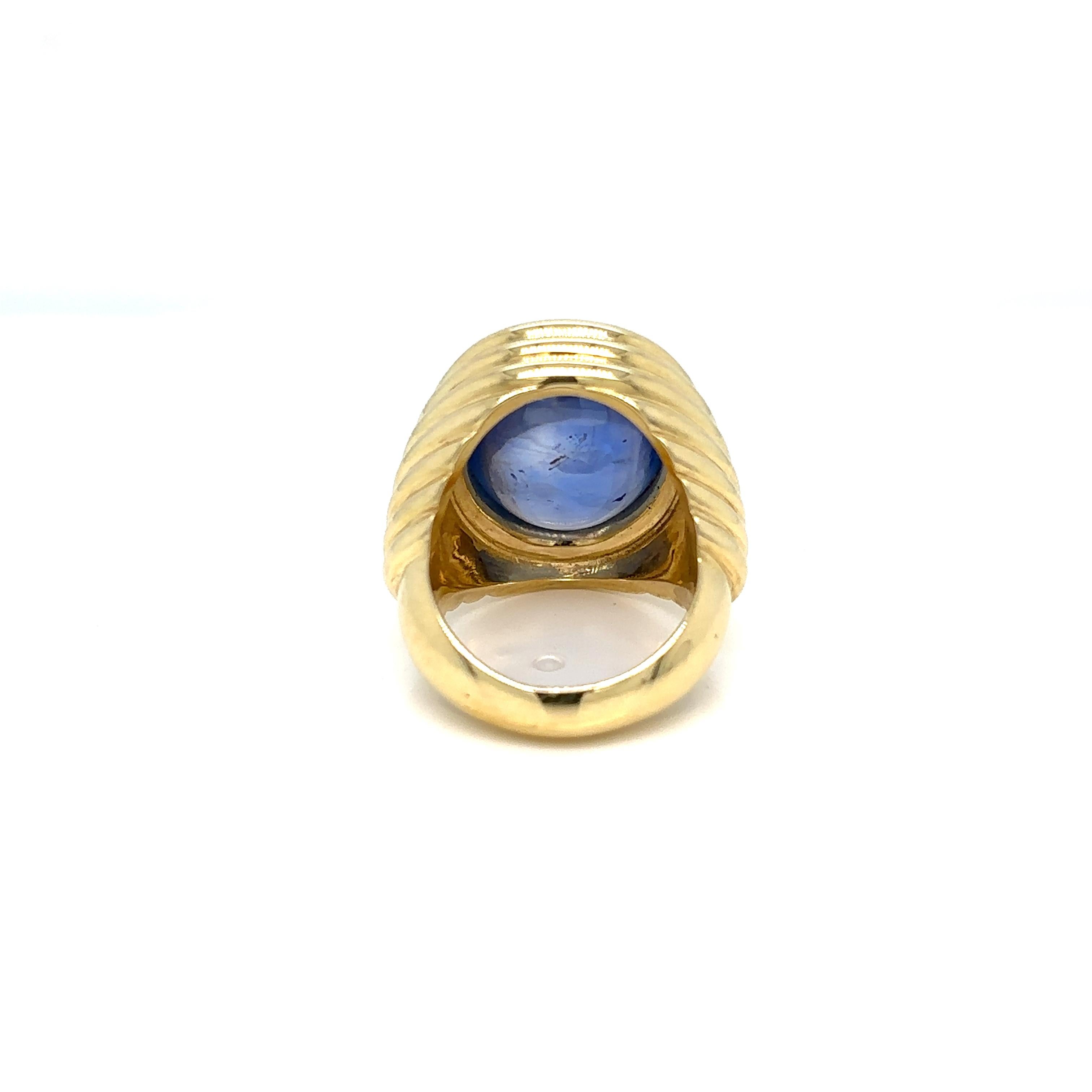 Vintage Certified 28 Carat Natural Unheated Sapphire Ring 4