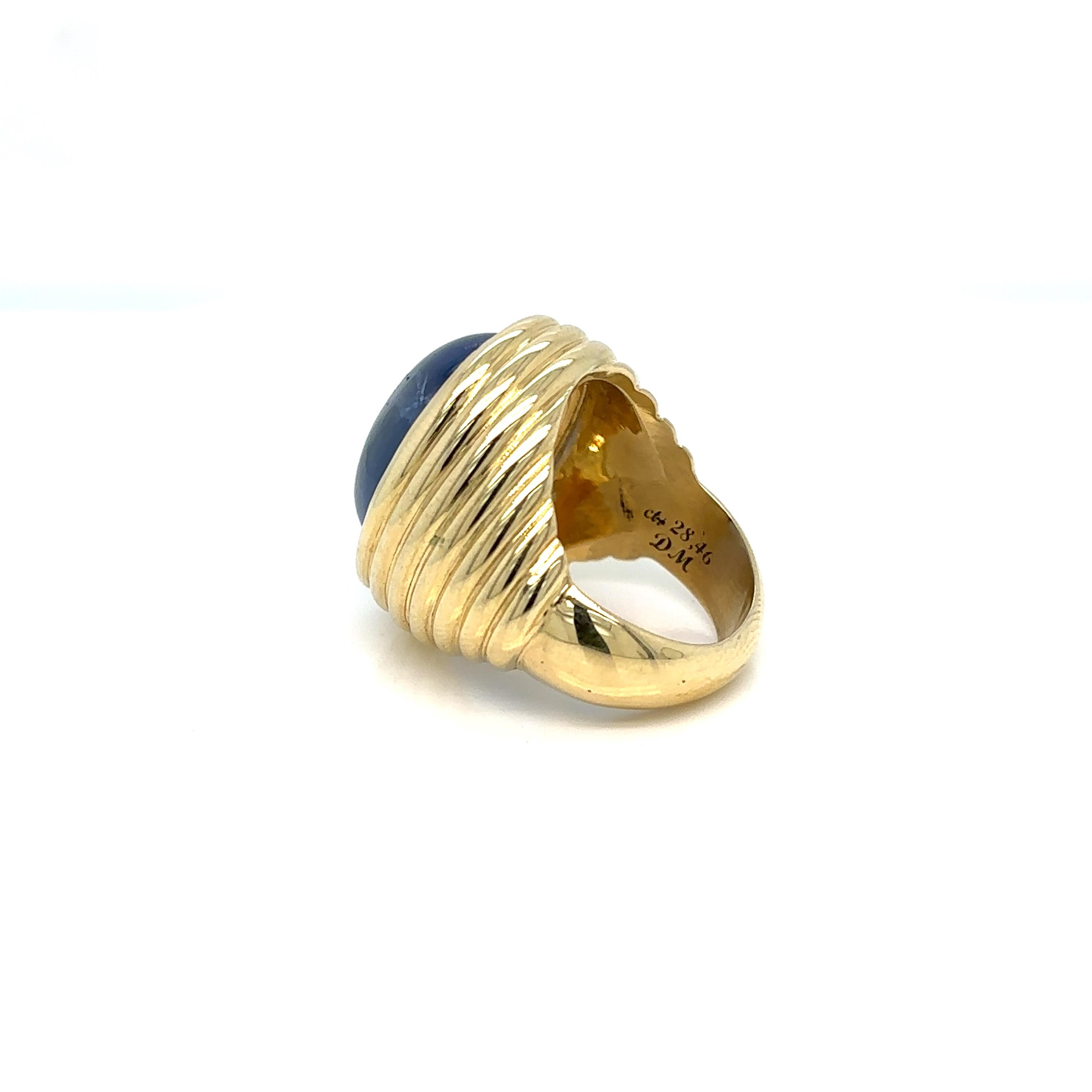 Vintage Certified 28 Carat Natural Unheated Sapphire Ring 5
