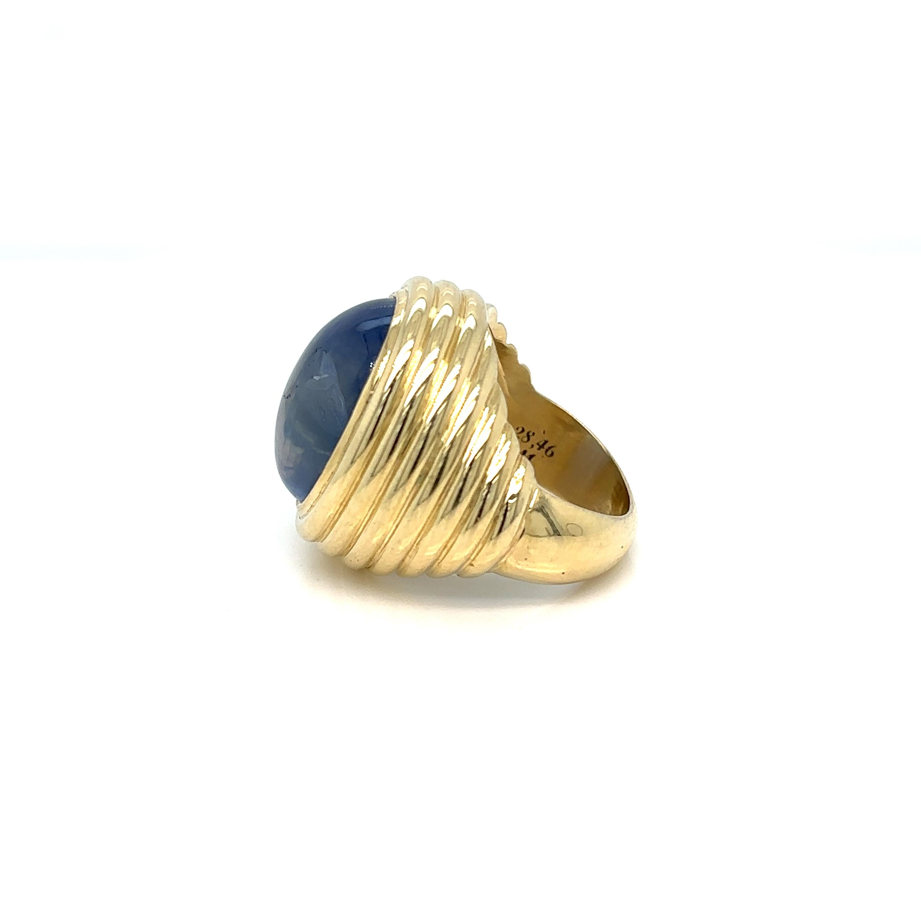 Vintage Certified 28 Carat Natural Unheated Sapphire Ring 6