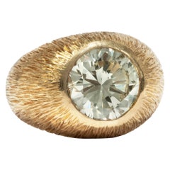 Vintage Certified 5.0 Carat Light Yellow Diamond Ring, Carl Bucherer, circa 1960