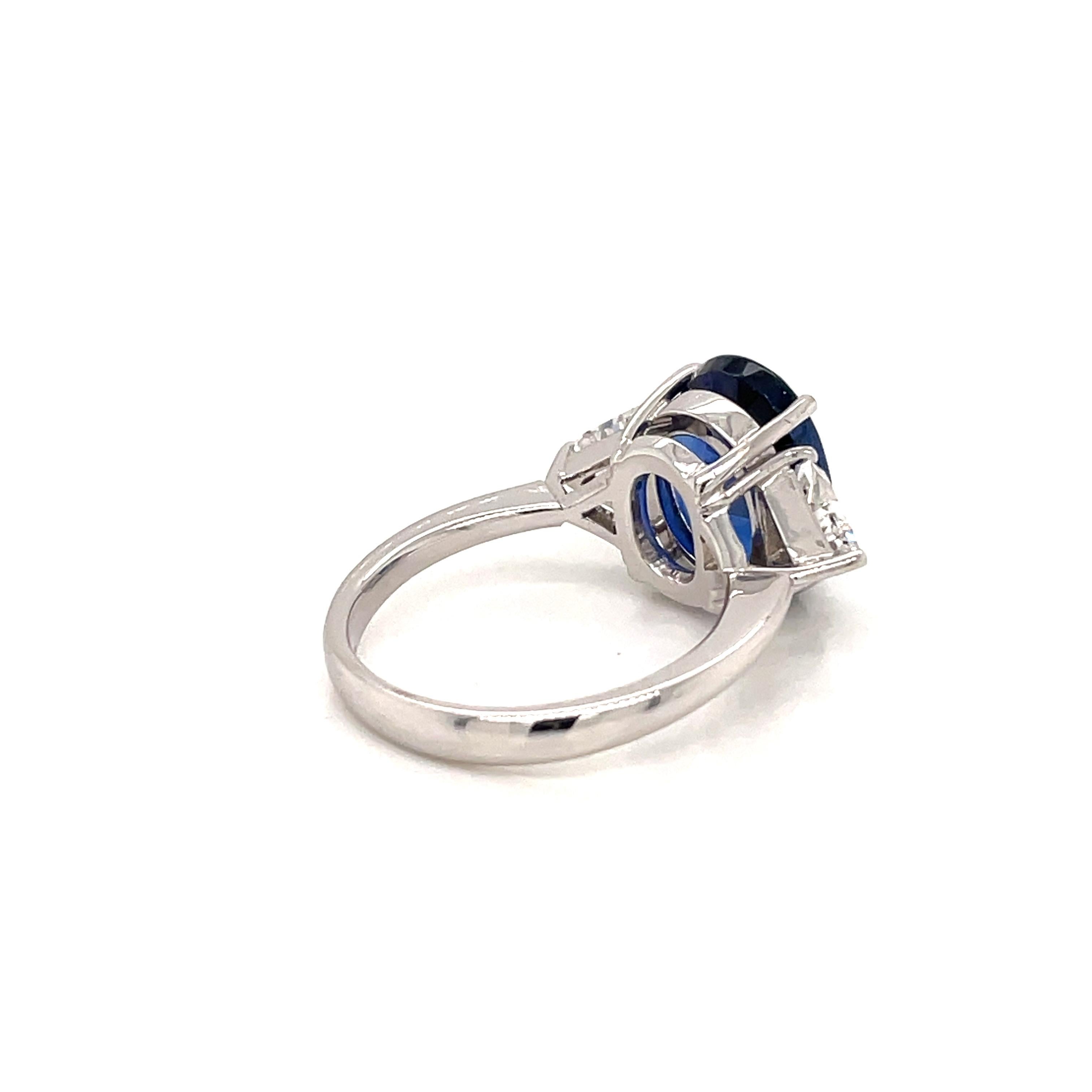 Vintage Certified 6 Carat Unheated Burma Sapphire Diamond Engagement Ring 5