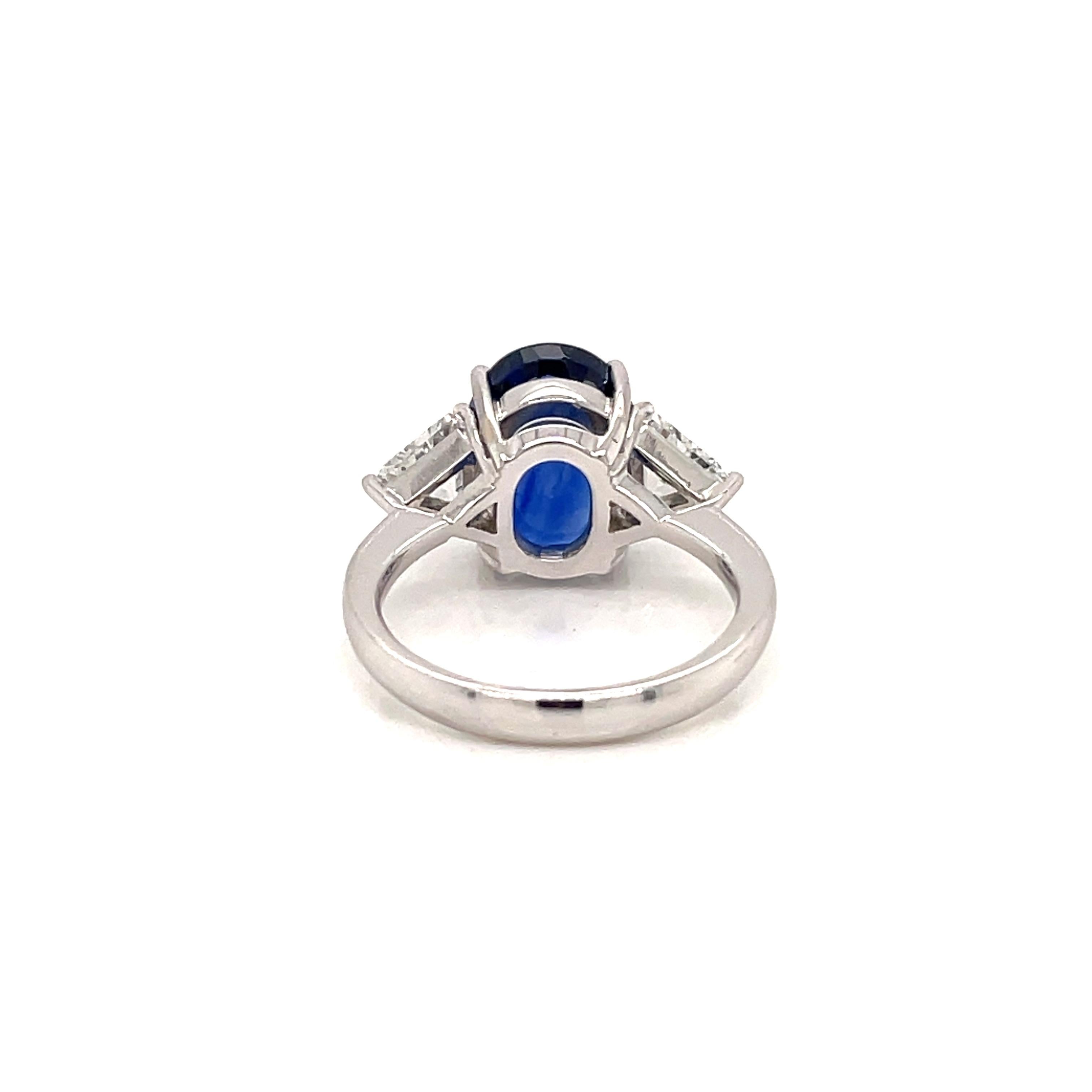 Vintage Certified 6 Carat Unheated Burma Sapphire Diamond Engagement Ring 6