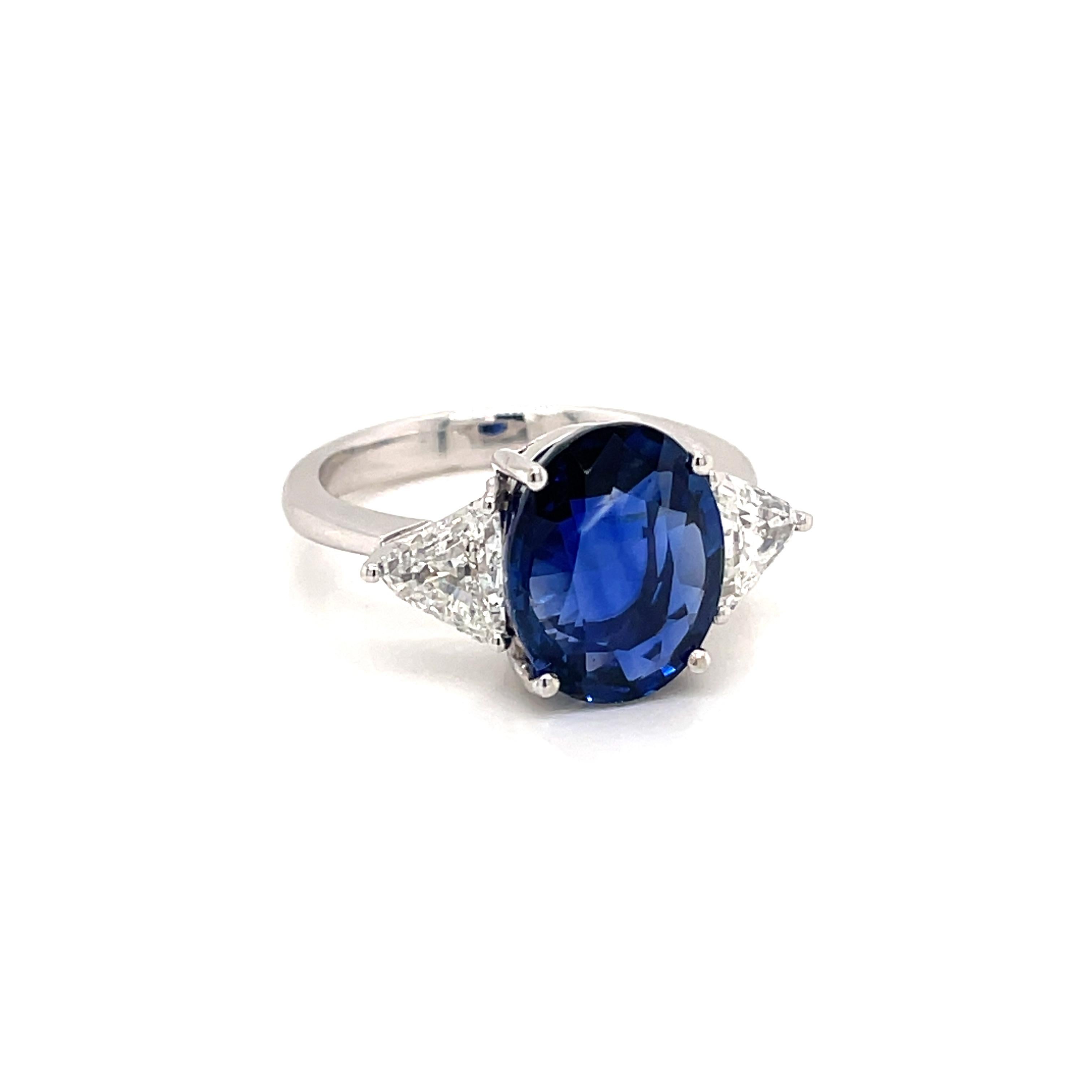Vintage Certified 6 Carat Unheated Burma Sapphire Diamond Engagement Ring 1
