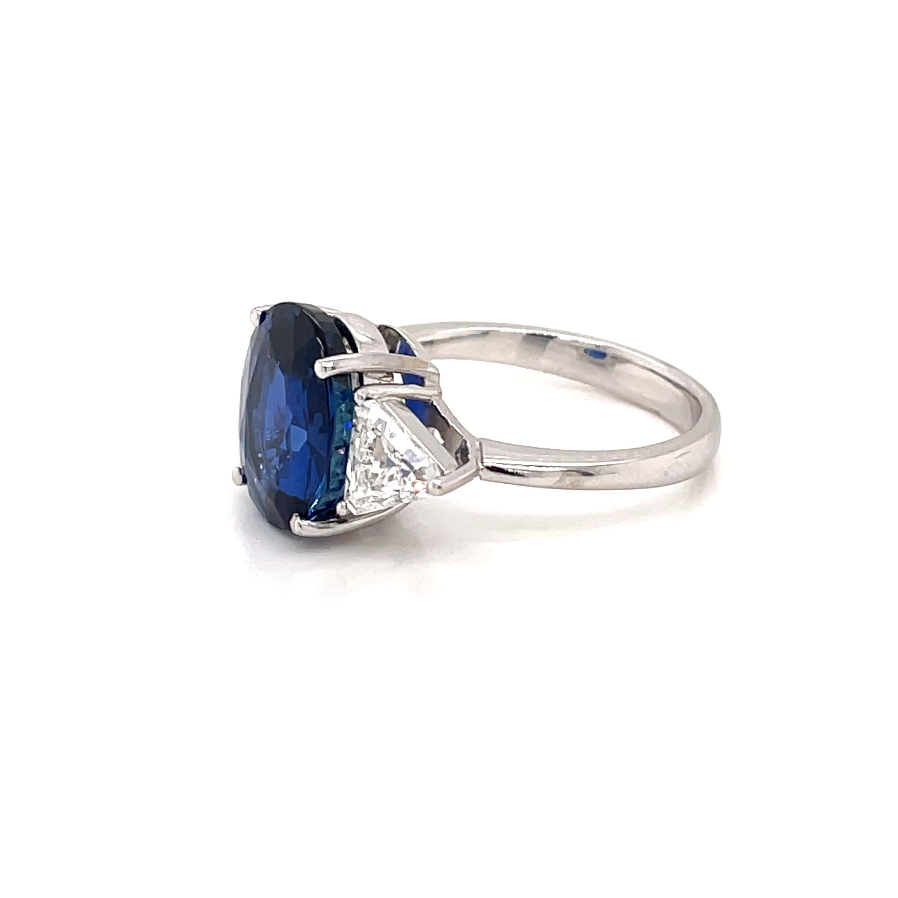 Vintage Certified 6 Carat Unheated Burma Sapphire Diamond Engagement Ring 4