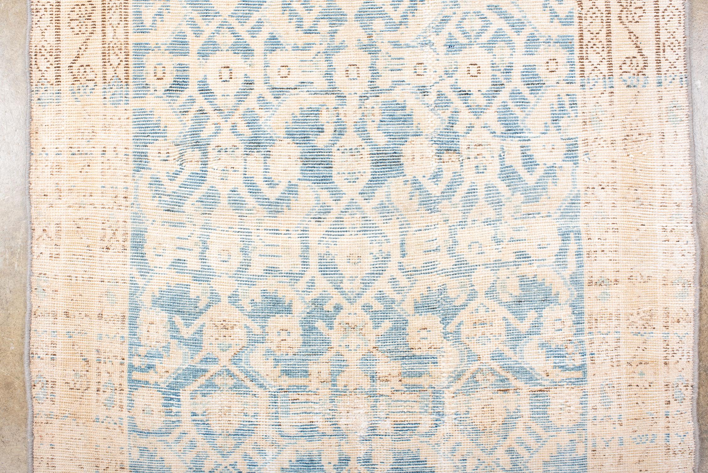 Chemin de table vintage bleu céruléen Malayer avec un design Herati Bon état - En vente à New York, NY