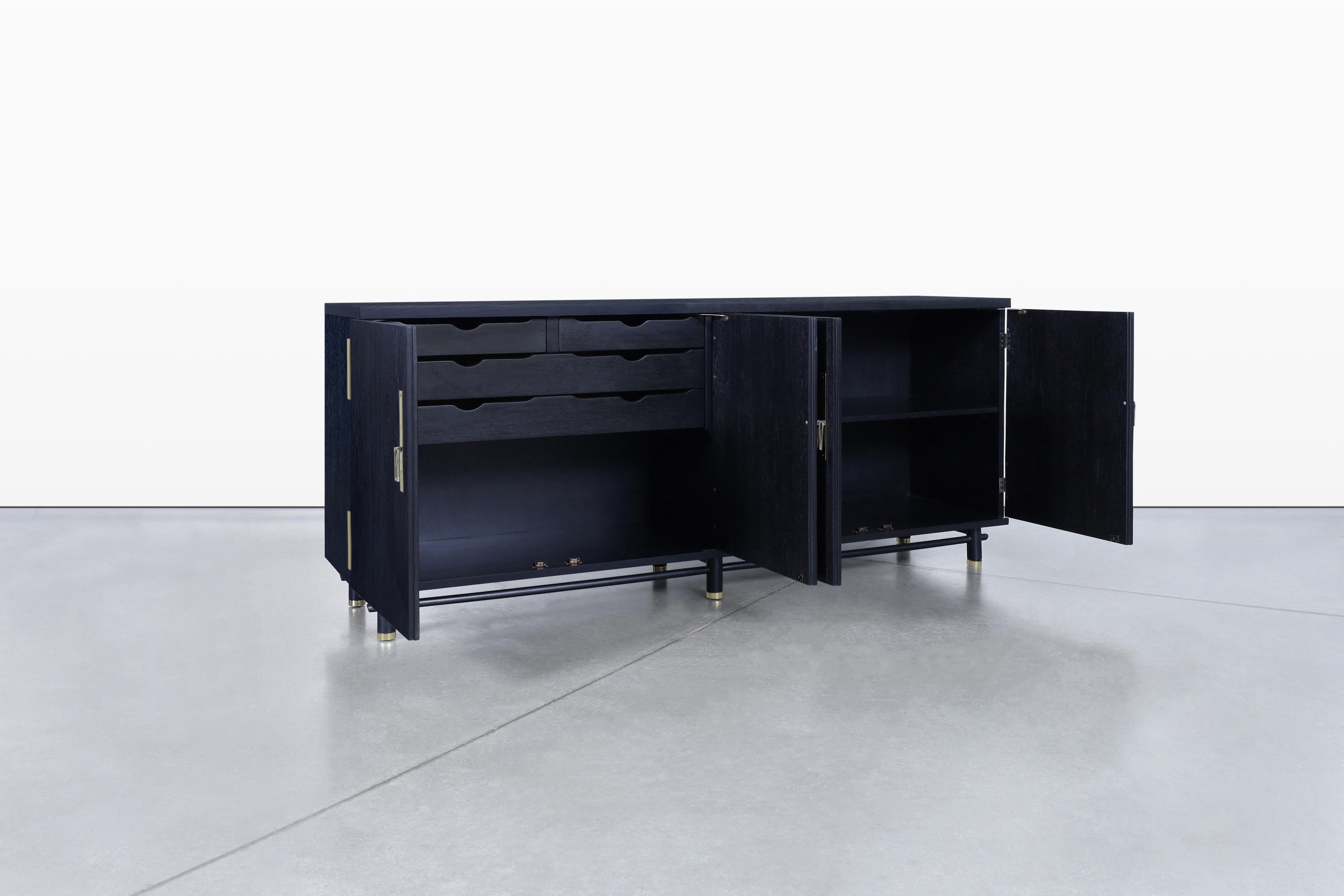 Vintage Cerused Credenza by Michael Taylor for Baker In Excellent Condition For Sale In North Hollywood, CA