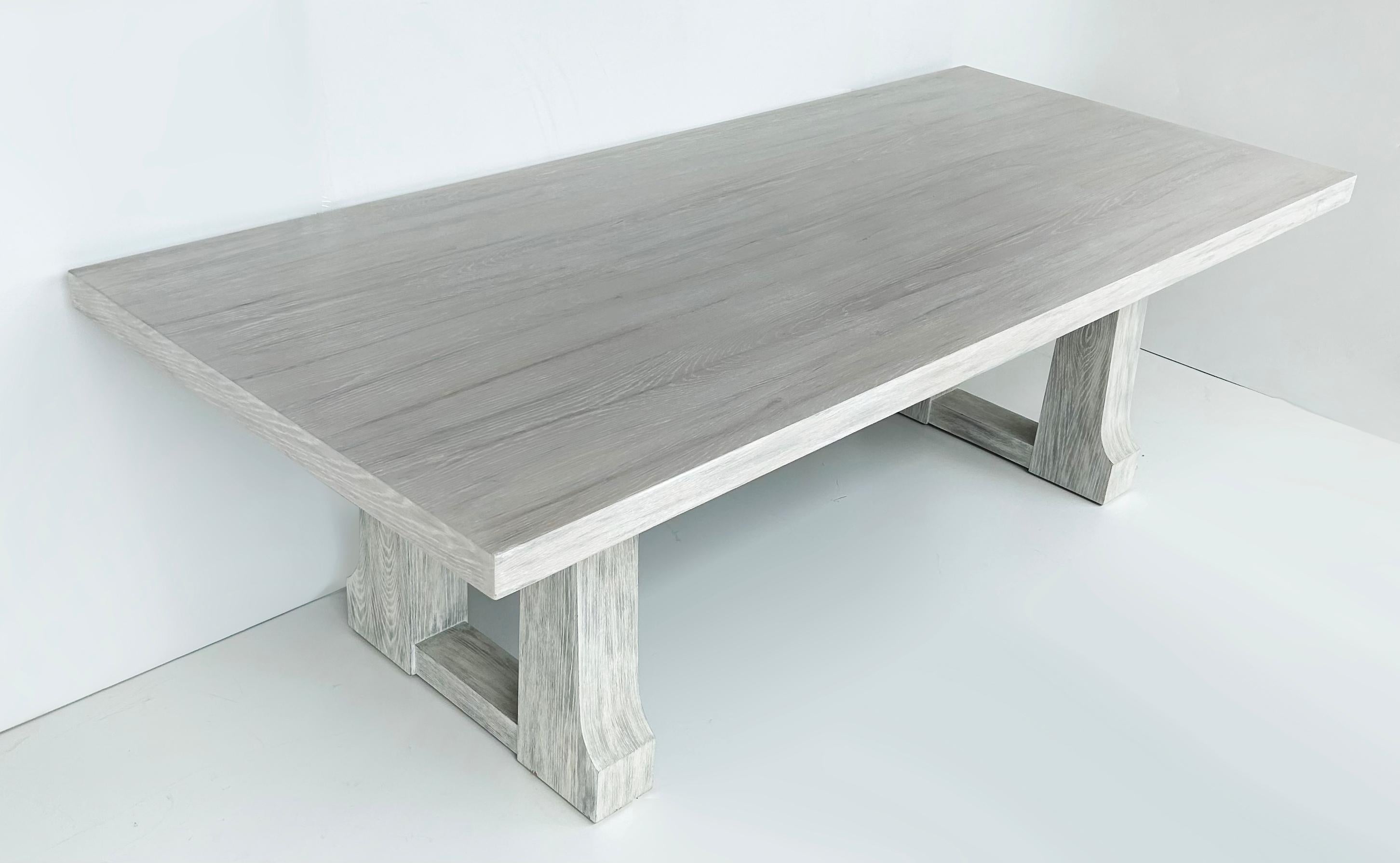 Vintage Cerused Dining Room Table, Century Furniture Attributed In Good Condition In Miami, FL