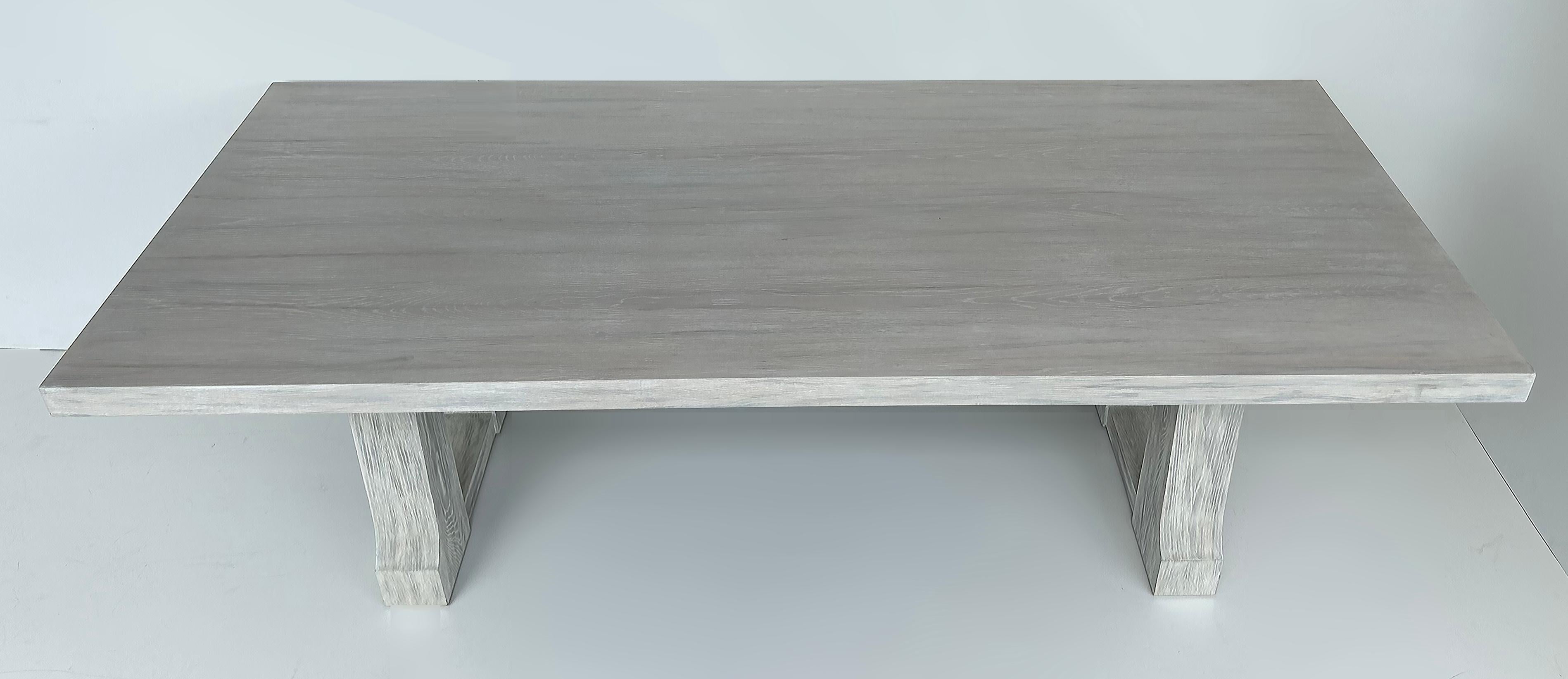 20th Century Vintage Cerused Dining Room Table, Century Furniture Attributed