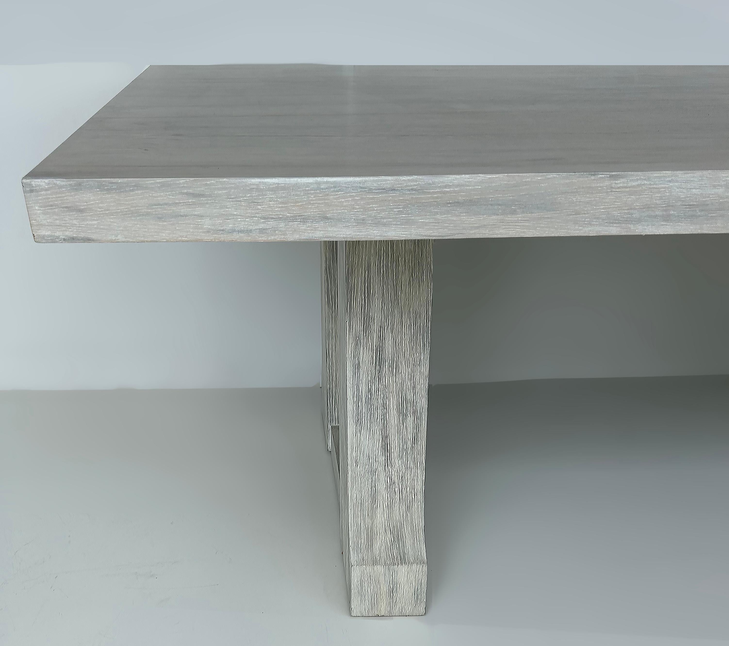 Vintage Cerused Dining Room Table, Century Furniture Attributed 2