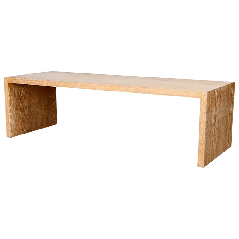 Vintage Cerused Oak Coffee Table in the Manner of Jean Michel Frank For Sale