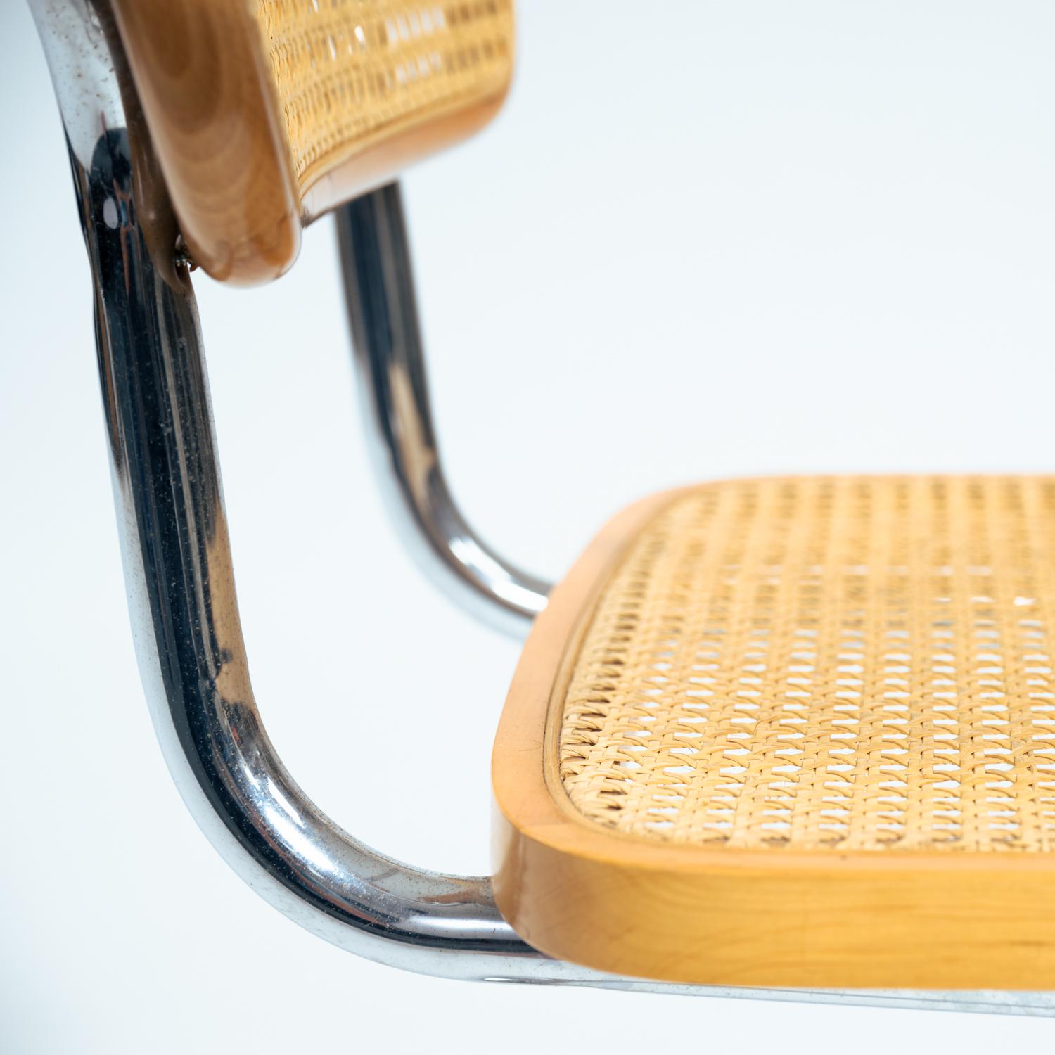 Cesca b64 Chaises en osier Bauhaus, dans le style de Marcel Breuer, empilables, 4 en vente 6