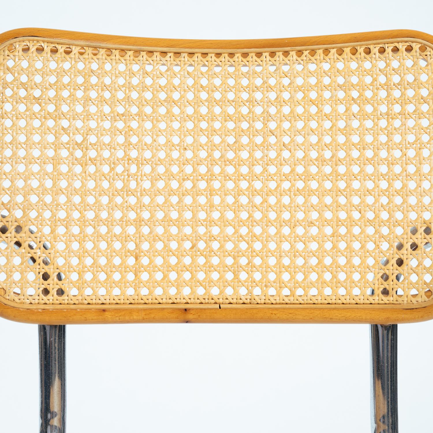 Cesca b64 Chaises en osier Bauhaus, dans le style de Marcel Breuer, empilables, 4 en vente 8