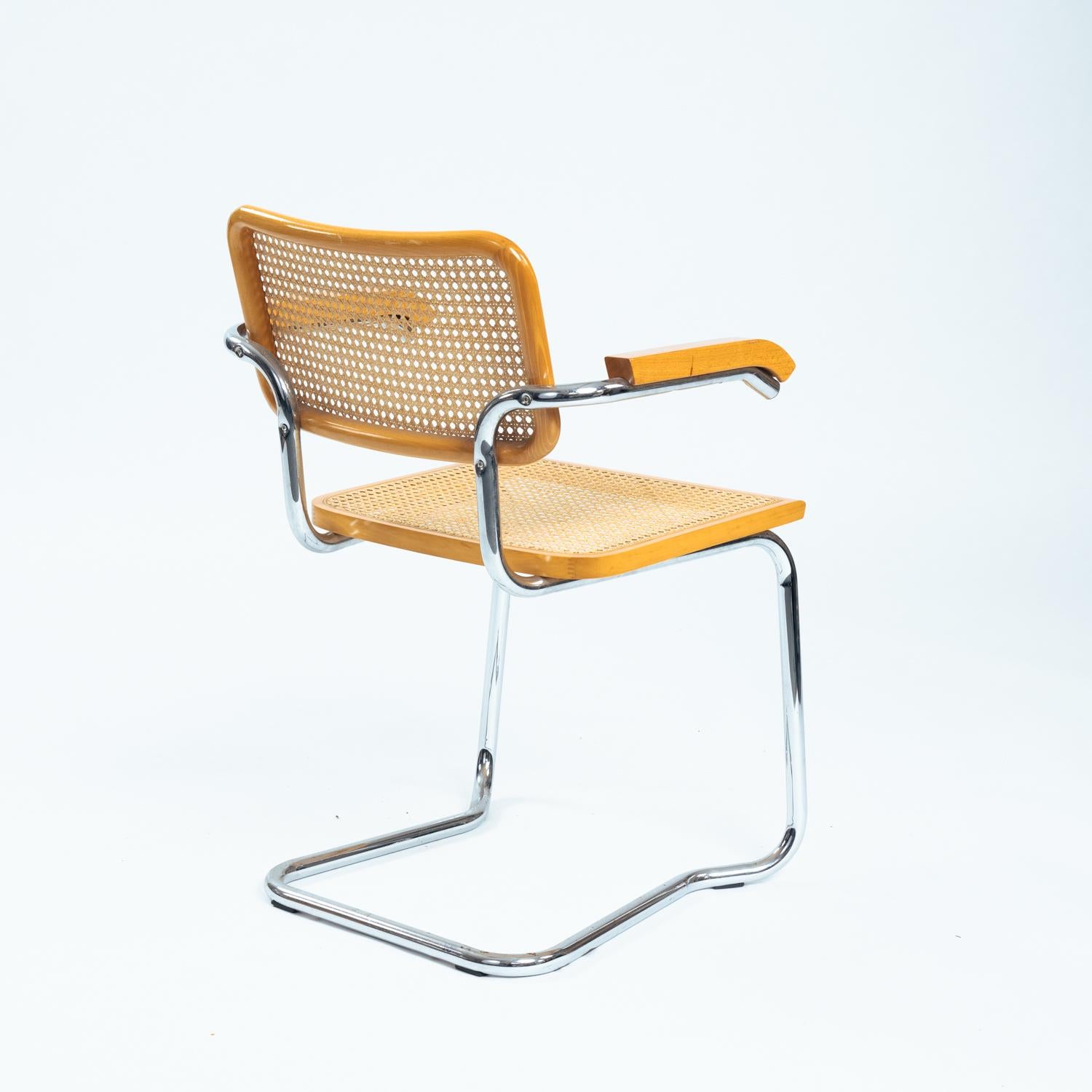 Tissage Cesca b64 Chaises en osier Bauhaus, dans le style de Marcel Breuer, empilables, 4 en vente