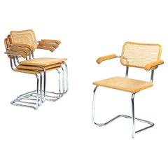 Cesca b64 Bauhaus Geflechtstühle, im Stil von Marcel Breuer, stapelbar, 4