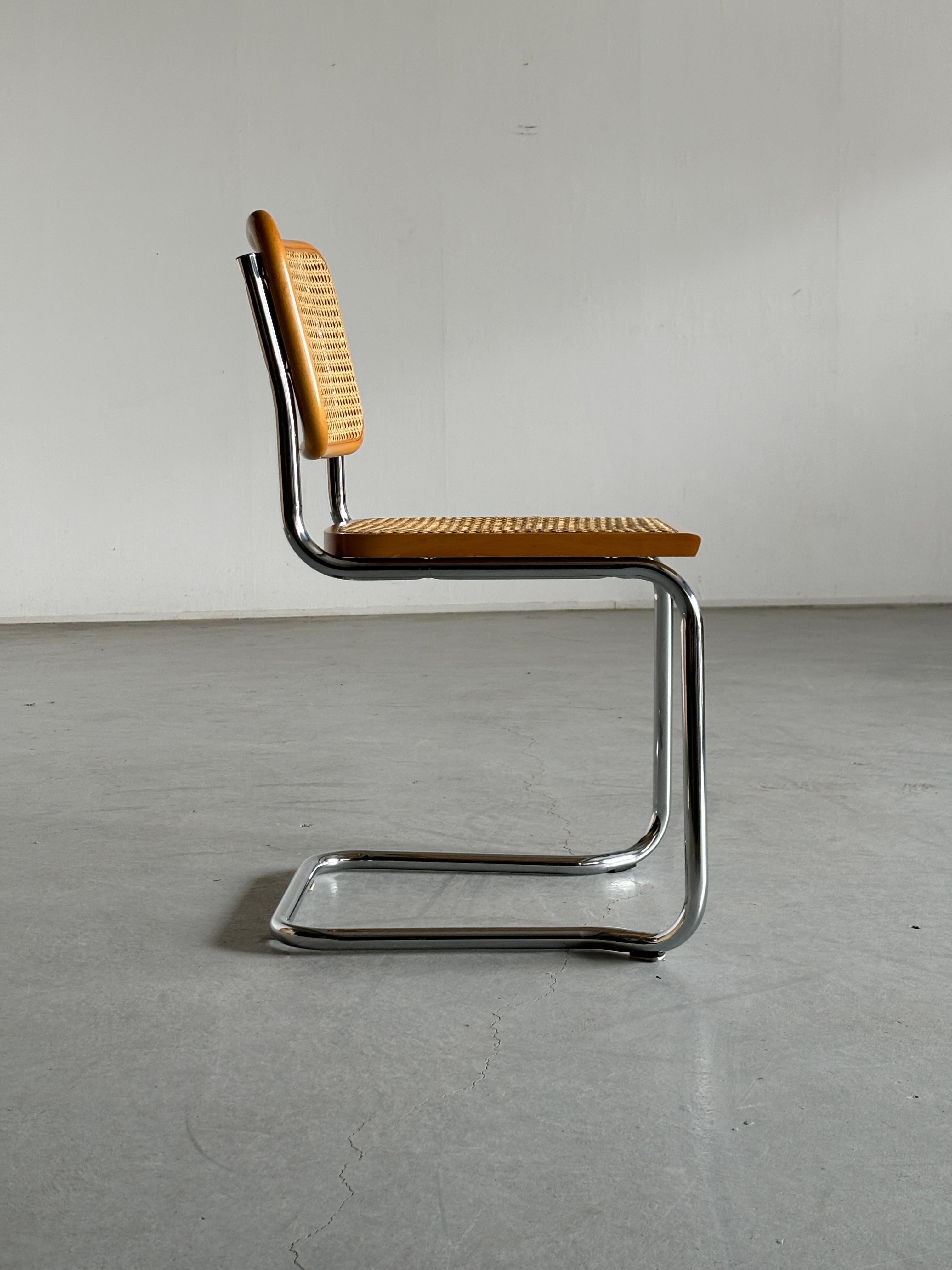 Late 20th Century Vintage Cesca Mid Century Cantilever Chair, Marcel Breuer B32 Made in Italy For Sale