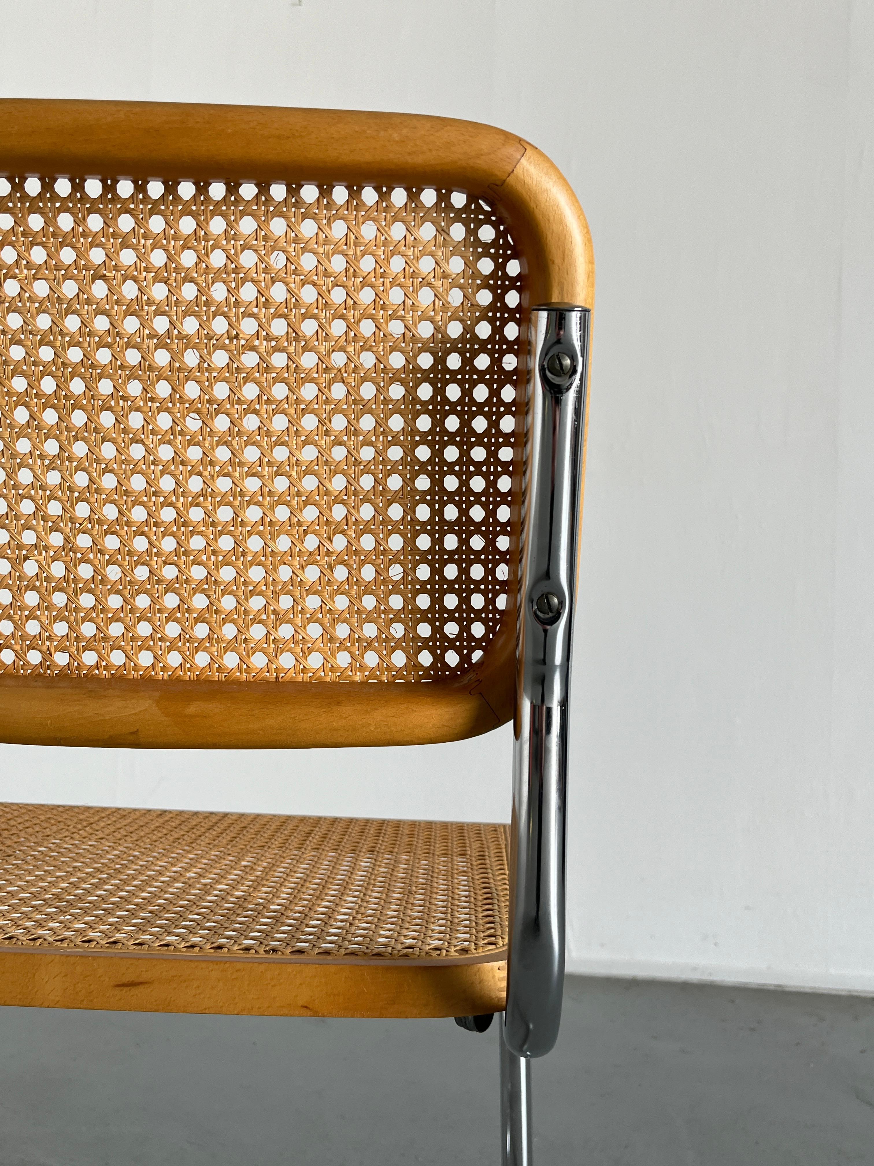 Silla Cantilever Vintage Cesca Mid Century, Silla Estilo Marcel Breuer B32, Italia 2