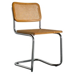 Used Cesca Mid Century Cantilever Chair, Marcel Breuer B32 Style Chair, Italy
