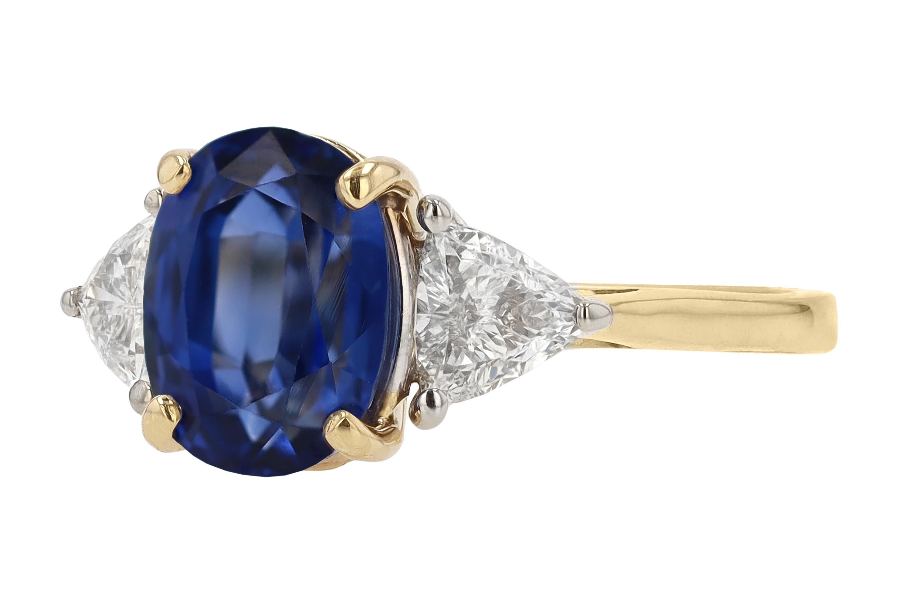 Oval Cut Vintage Ceylon Sapphire And Diamond Ring