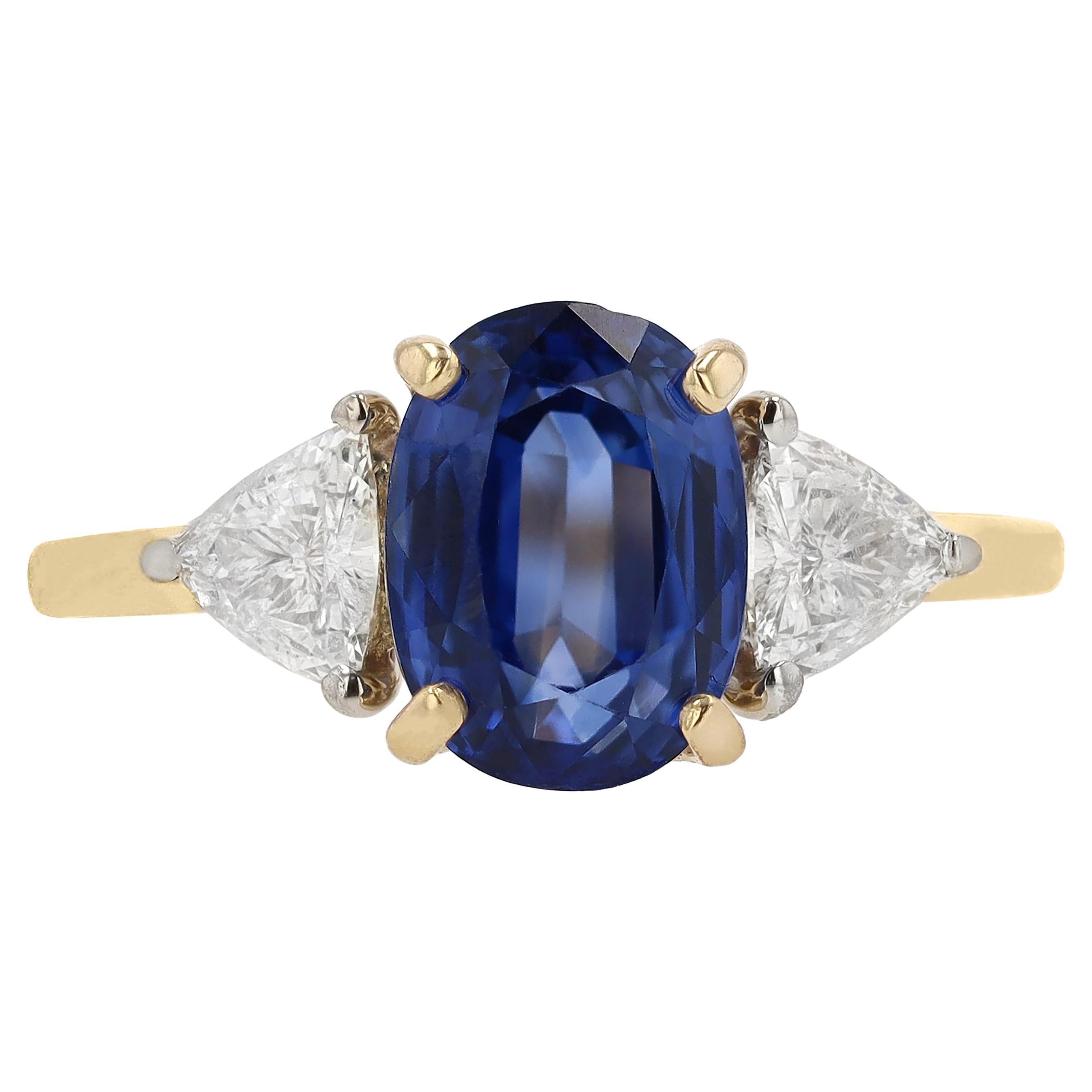 Vintage Ceylon Sapphire And Diamond Ring