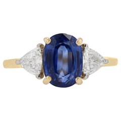 Vintage Ceylon Sapphire And Diamond Ring