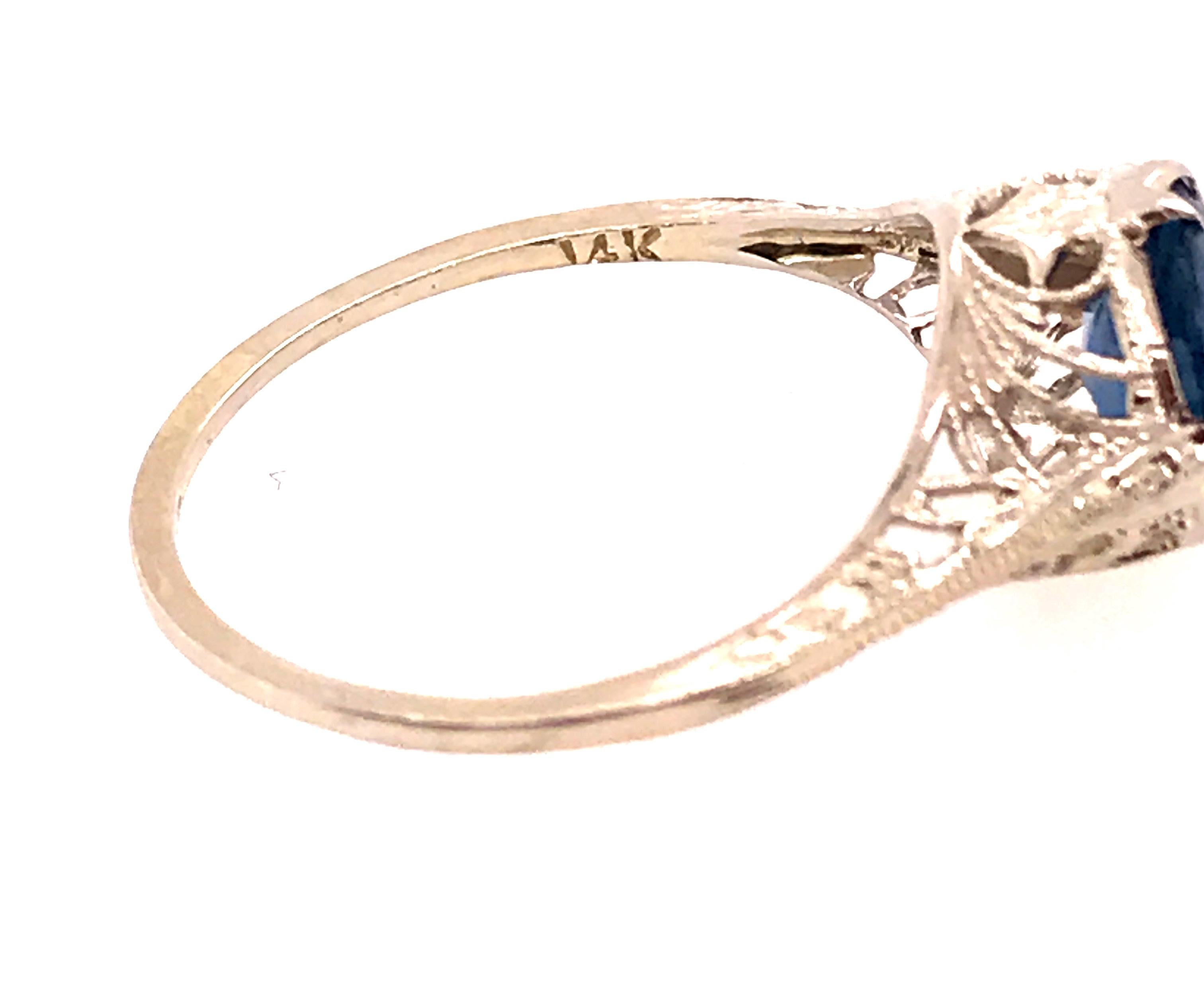 Vintage Ceylon Saphir Solitär Verlobungsring 1,80 Karat Antik Deco 14K im Zustand „Gut“ in Dearborn, MI