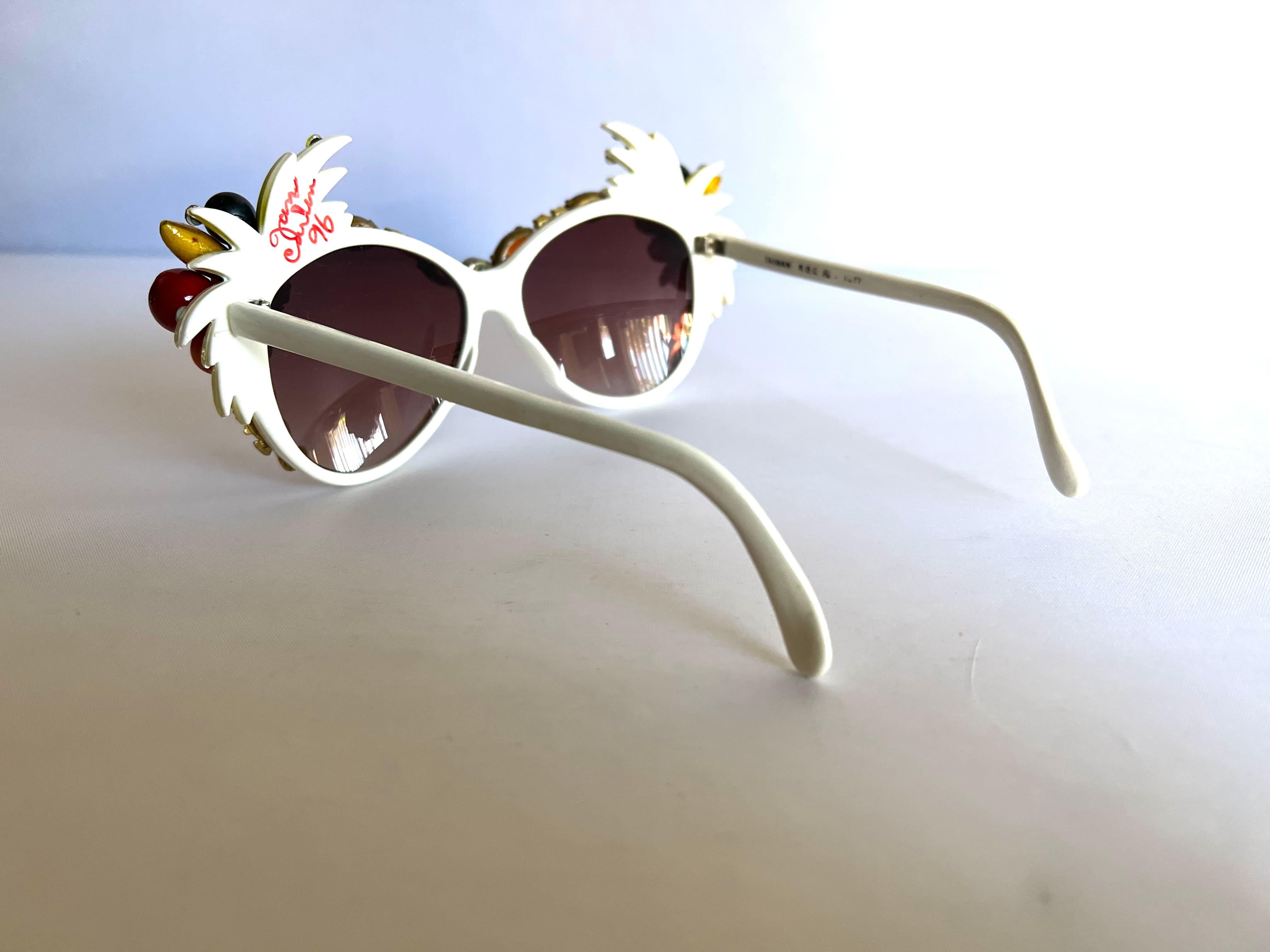 Women's Vintage Cha-Cha Tropical Fruit Rhinestone Sunglasses 