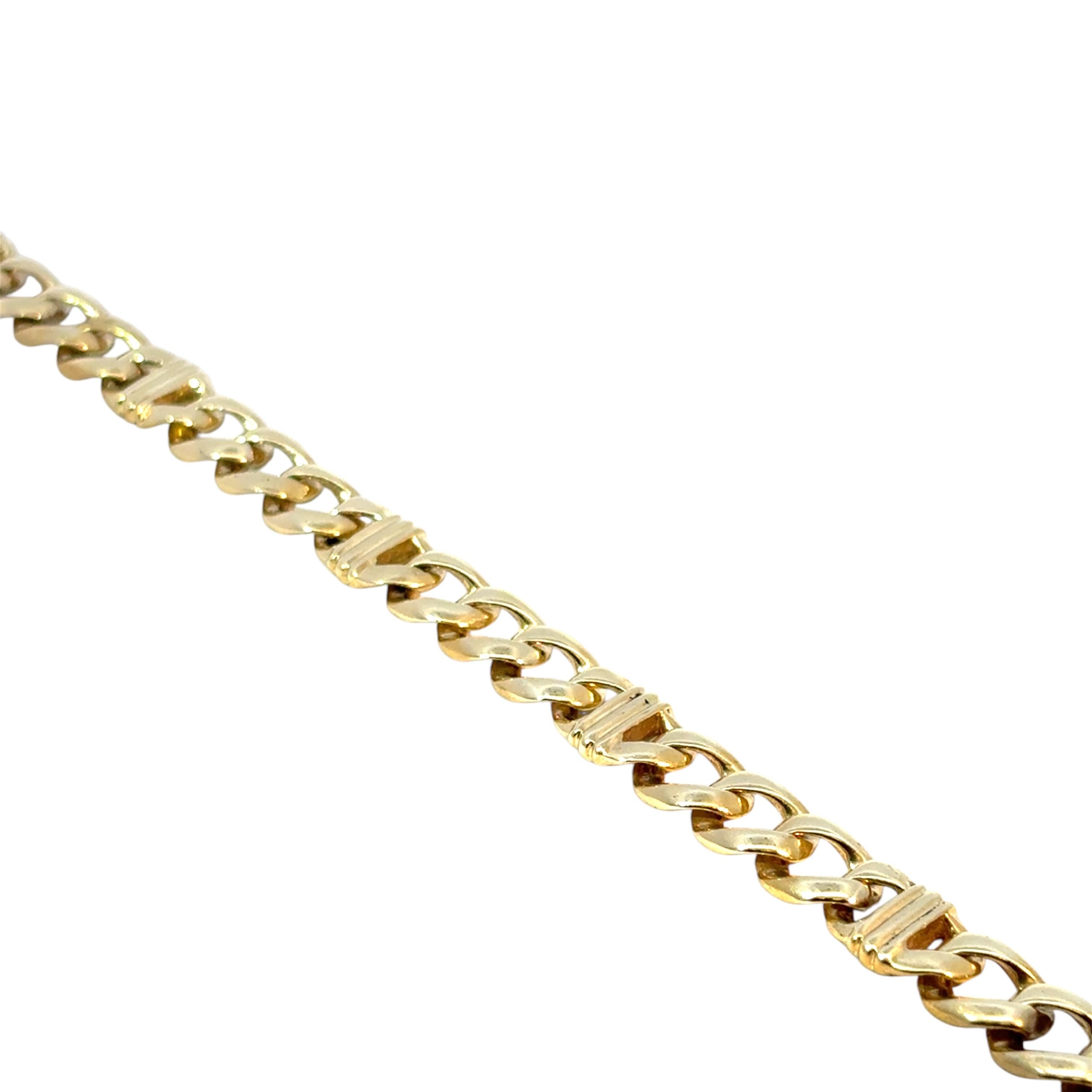 Vintage Chain Link Bracelet made of 14k Yellow Gold For Sale 1