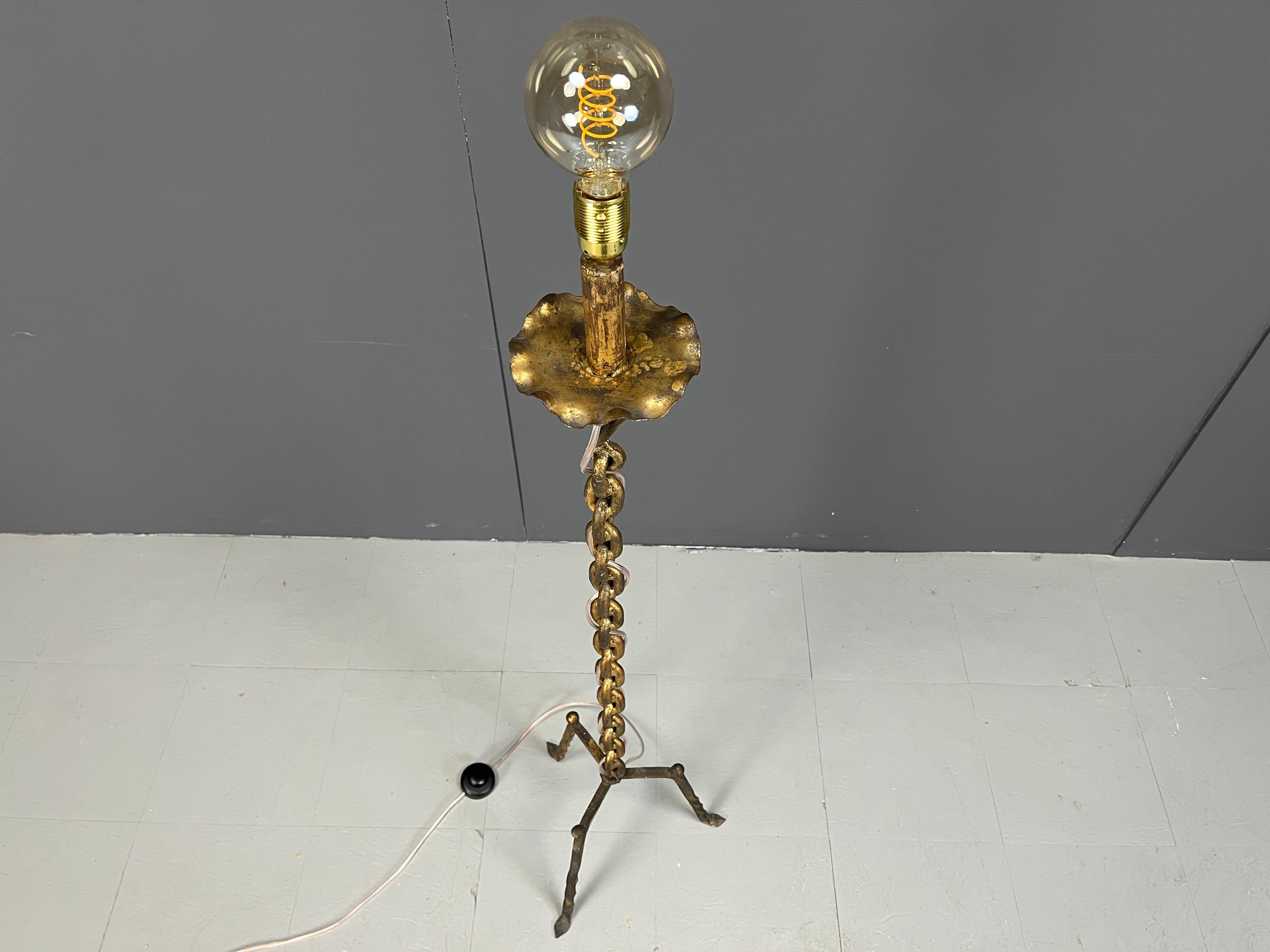 Vintage chain link floor lamp, 1960s 2