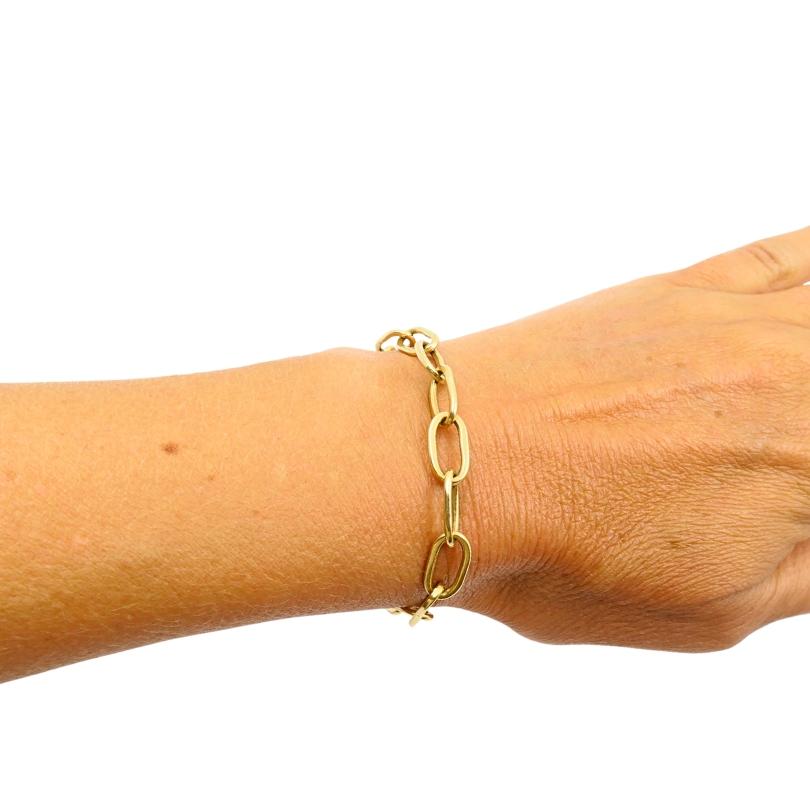 Bracelet vintage à maillons en chaîne et à bascule en or 14k Bon état - En vente à Beverly Hills, CA