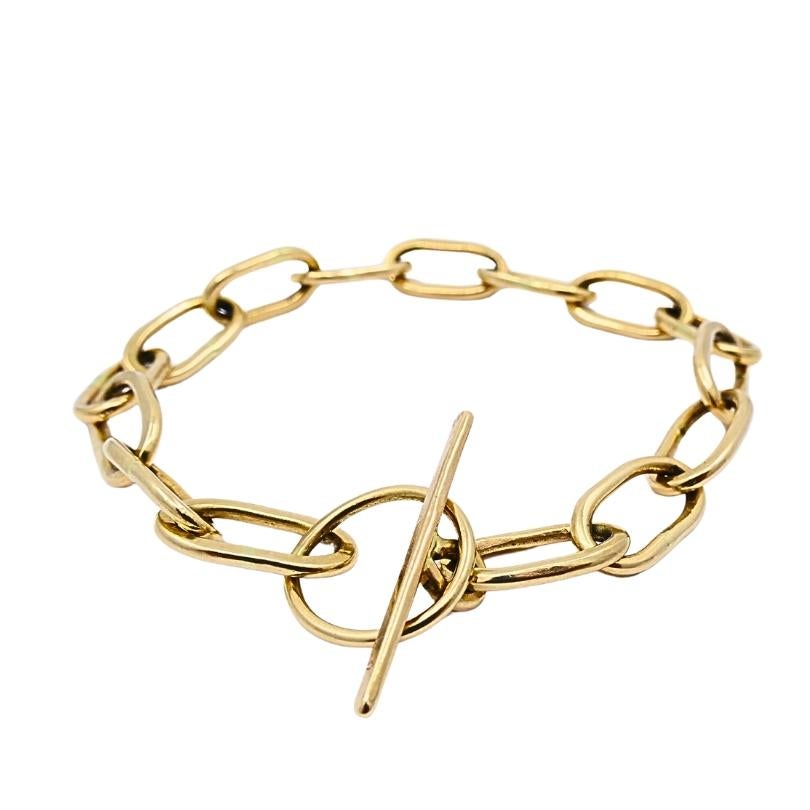 Bracelet vintage à maillons en chaîne et à bascule en or 14k en vente 2