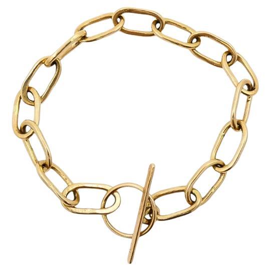 Bracelet vintage à maillons en chaîne et à bascule en or 14k