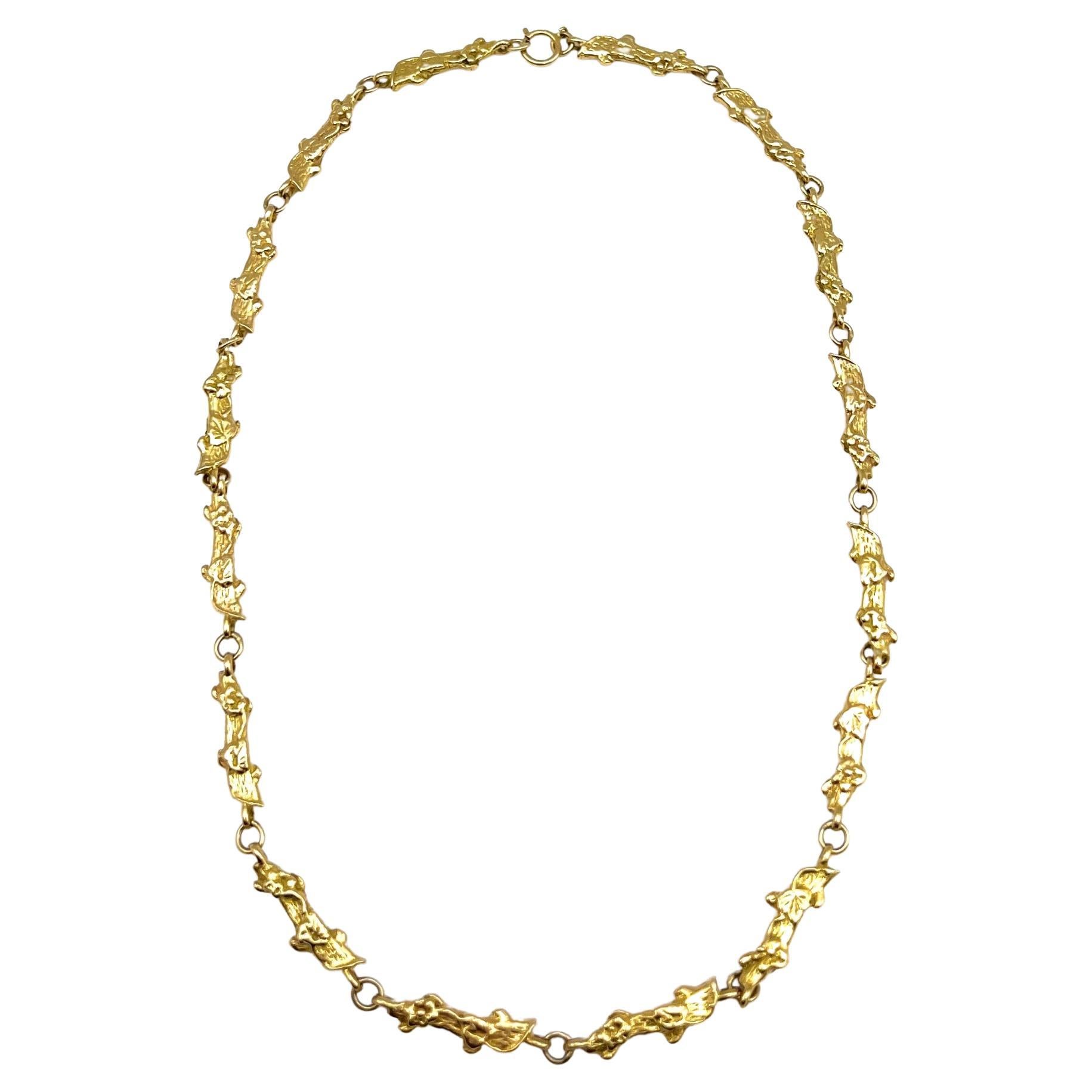 Vintage Chain Necklace Gold 14k For Sale