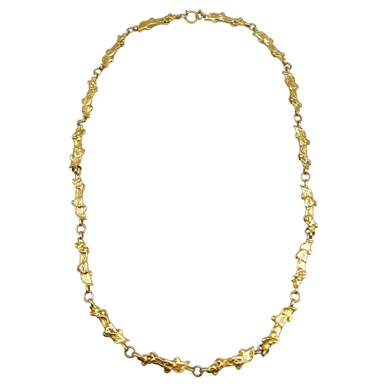 Vintage Chain Necklace Gold 14k For Sale at 1stDibs